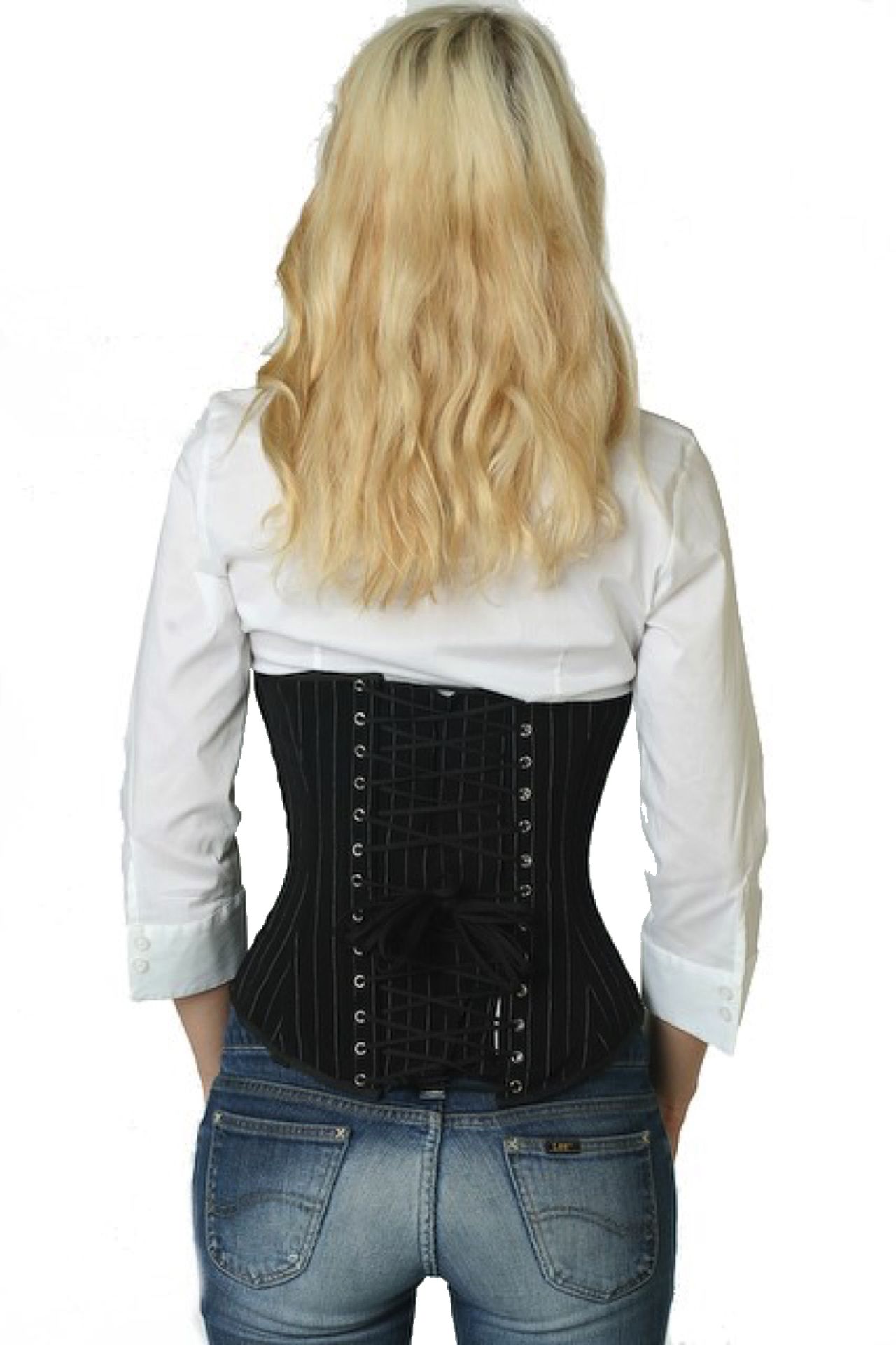 Corset Pinstripe Grey Underbust Corset Pinstripe Grey Underbust