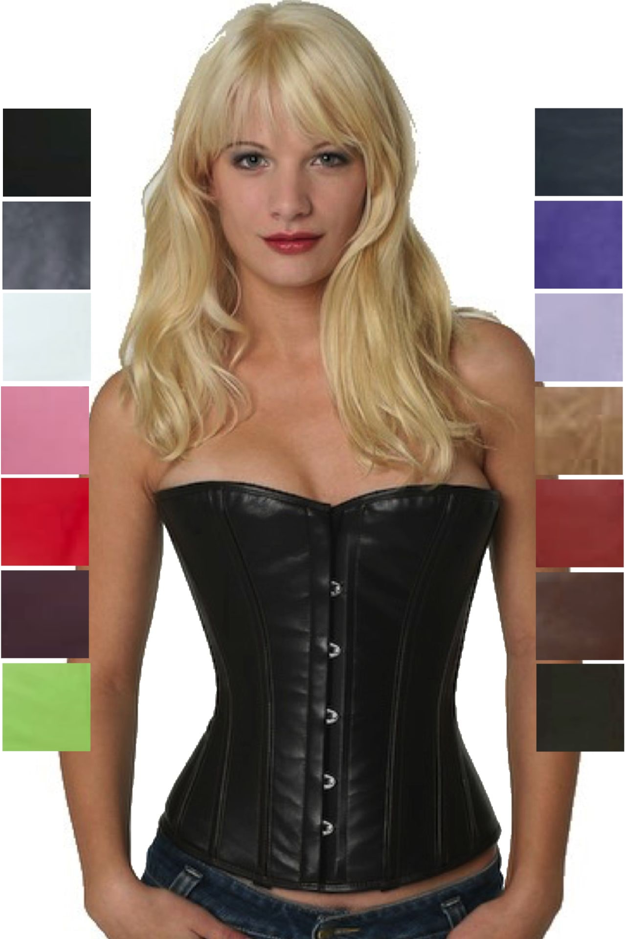 Corsetto nero pelle a mezzo seno lh20 Corsetto nero pelle a mezzo seno lh20