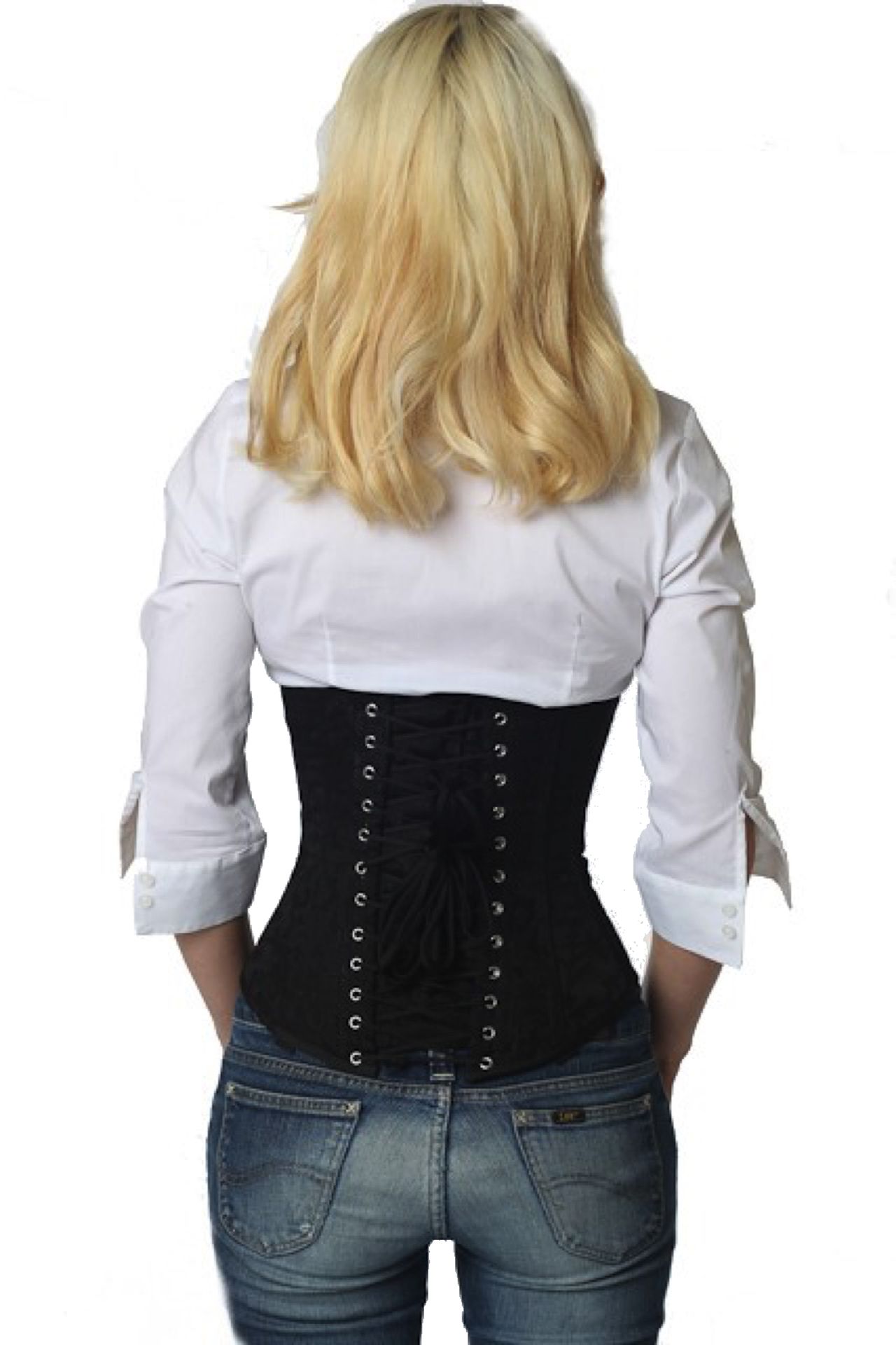 Brokaat corset zwart onderborst Korset ru80