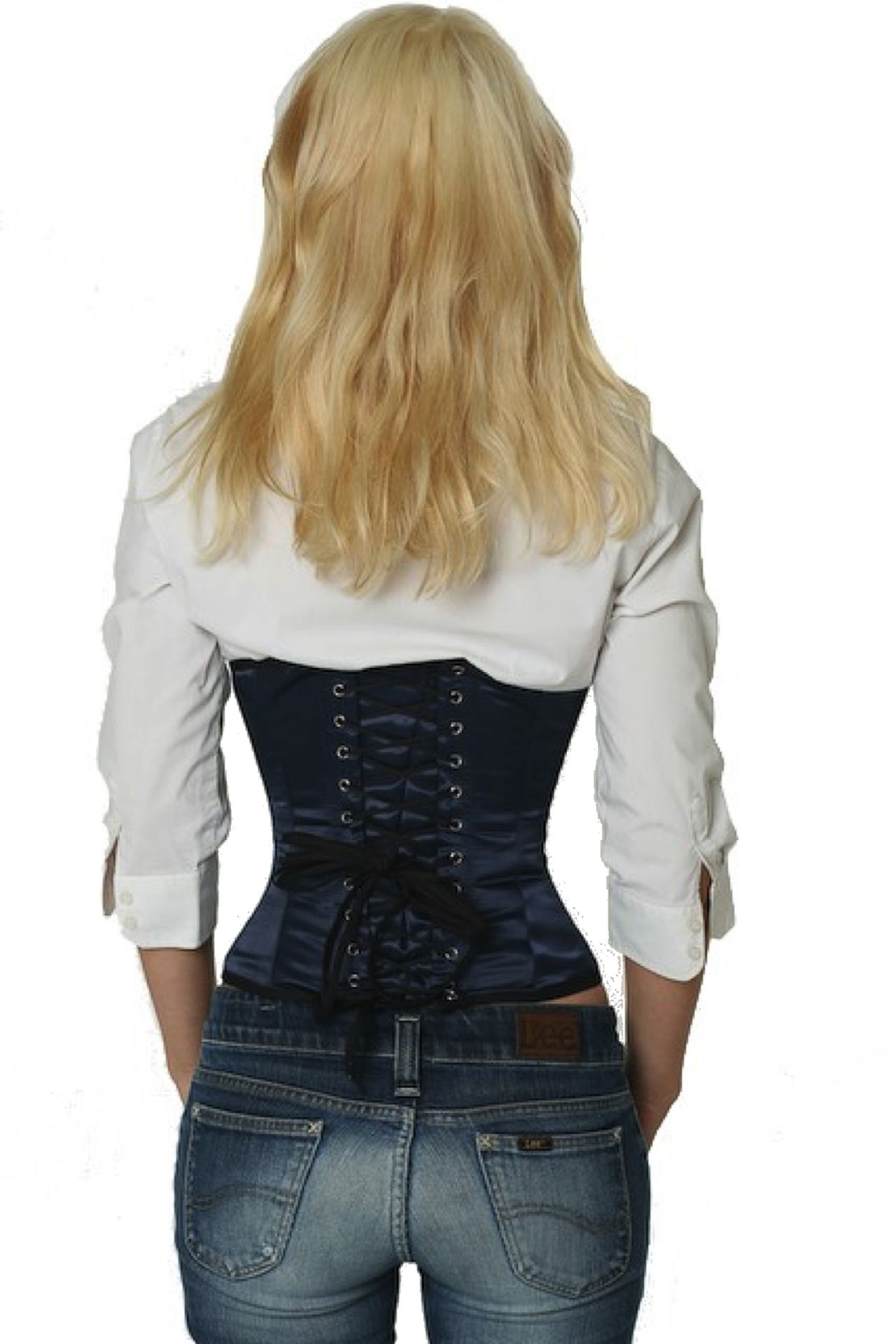 Satiinikorsetti tummansininen vyötärönkorsetti Satiinikorsetti tummansininen vyötärönkorsetti