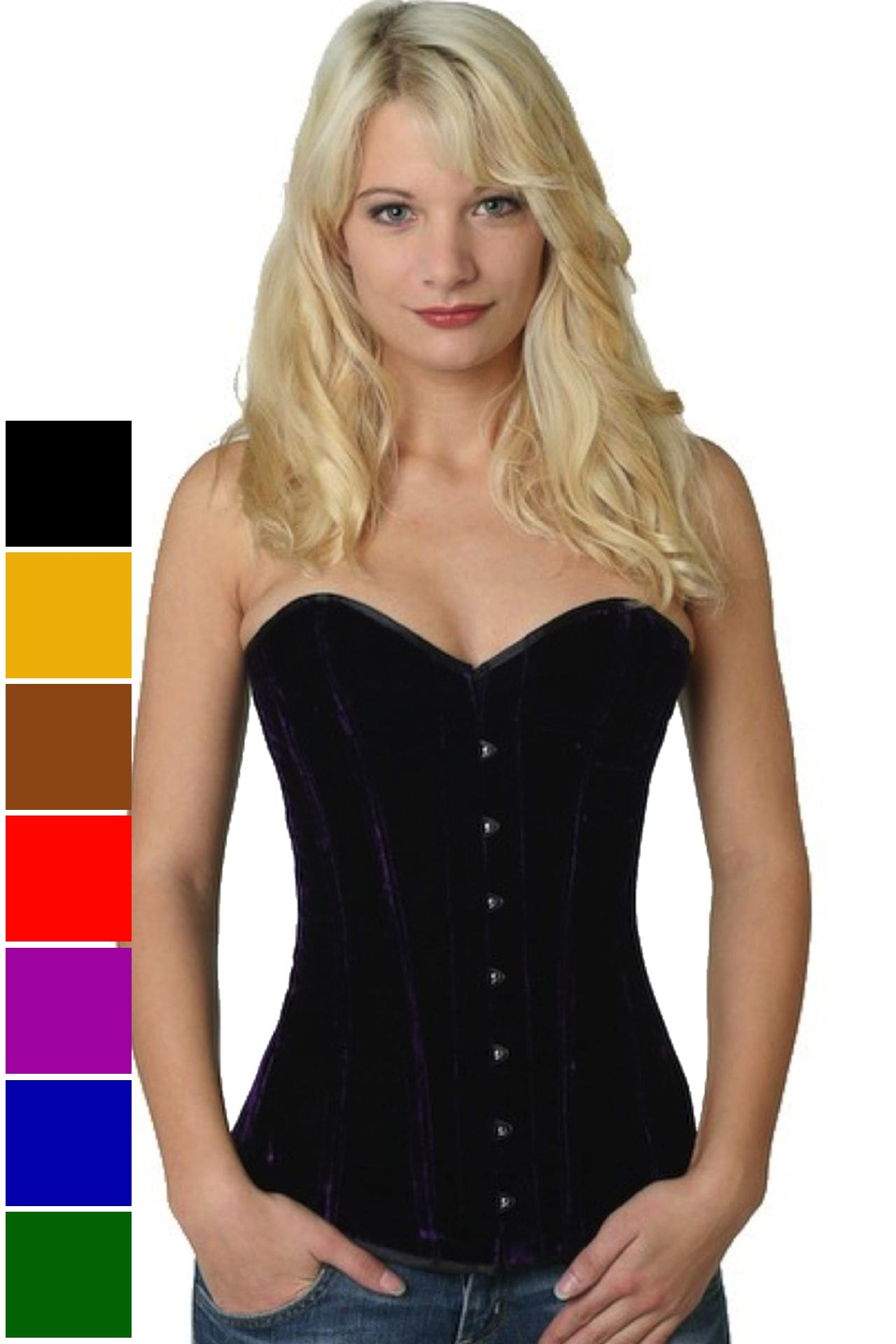 Corse violeta terciopelo sobre pecho corset vy65
