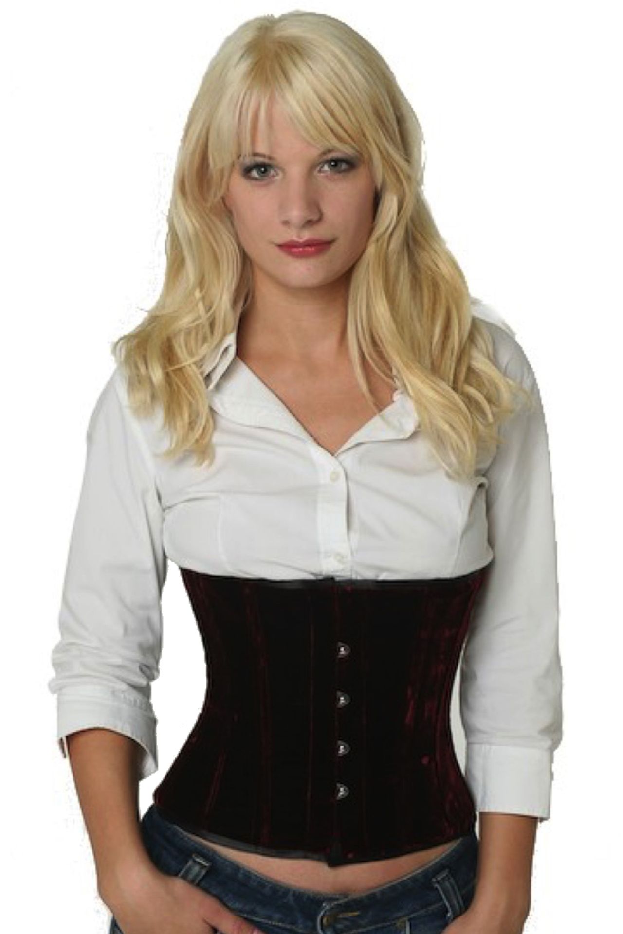 Corset en velours rouge serre-taille Corset en velours rouge serre-taille