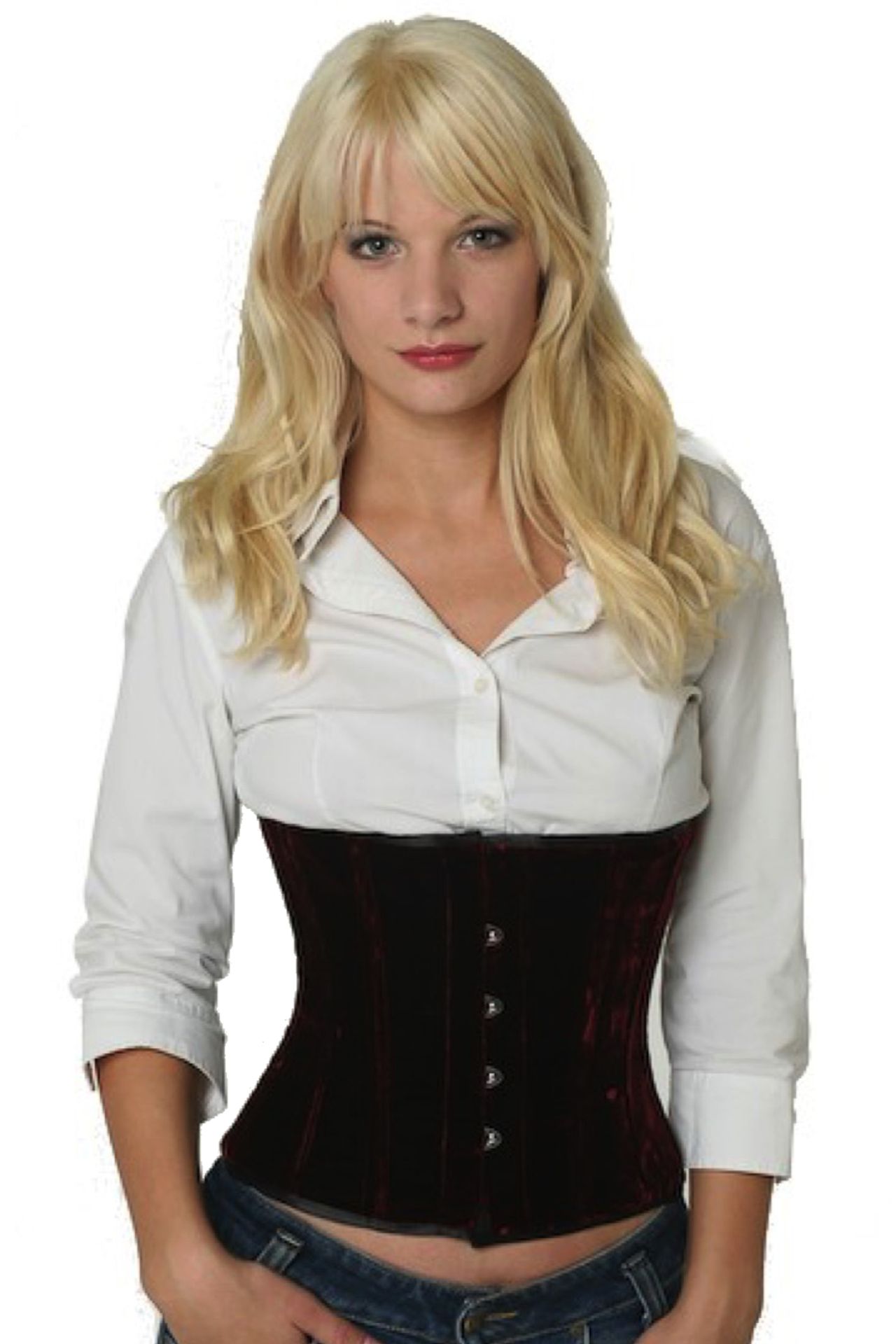 Fluweel corset rood taille Korset vw61