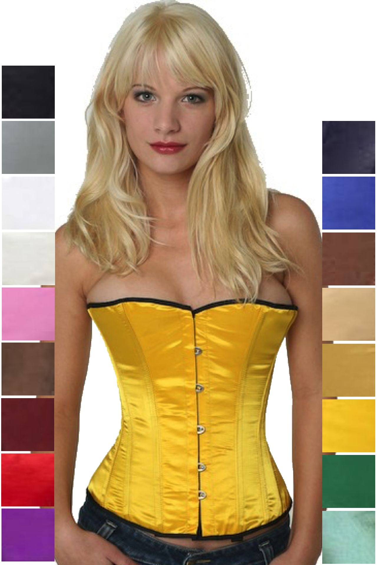 Korsett Corsage Gelb Satin Halbbrust sh13 Korsett Corsage Gelb Satin Halbbrust sh13