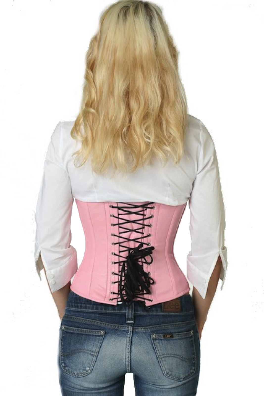 Corset pink leather taille lw22