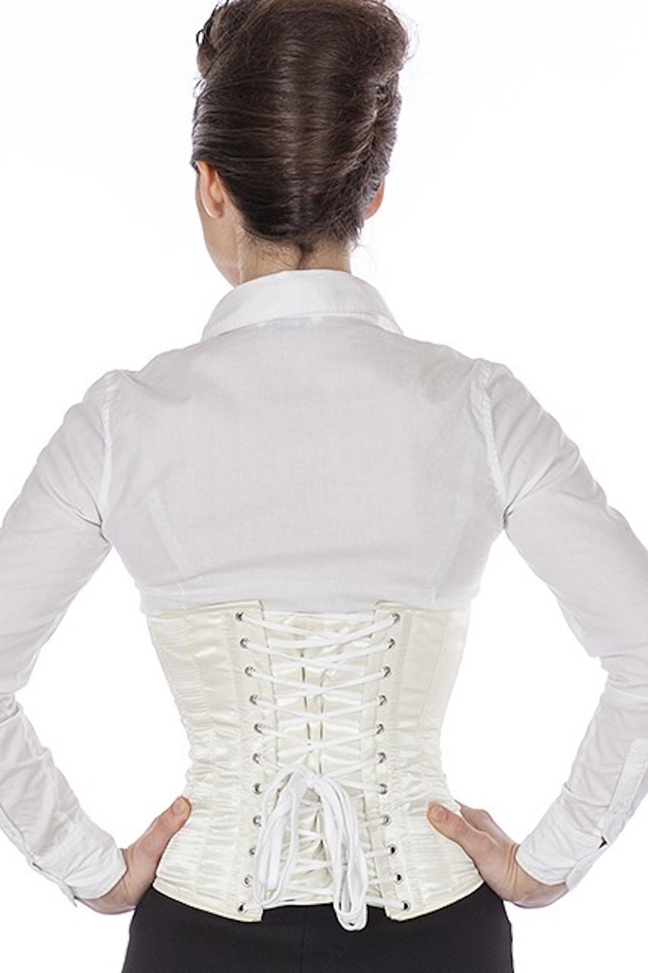 Corset Satin Ivory Champagne Waist Cincher Corset Satin Ivory Champagne Waist Cincher