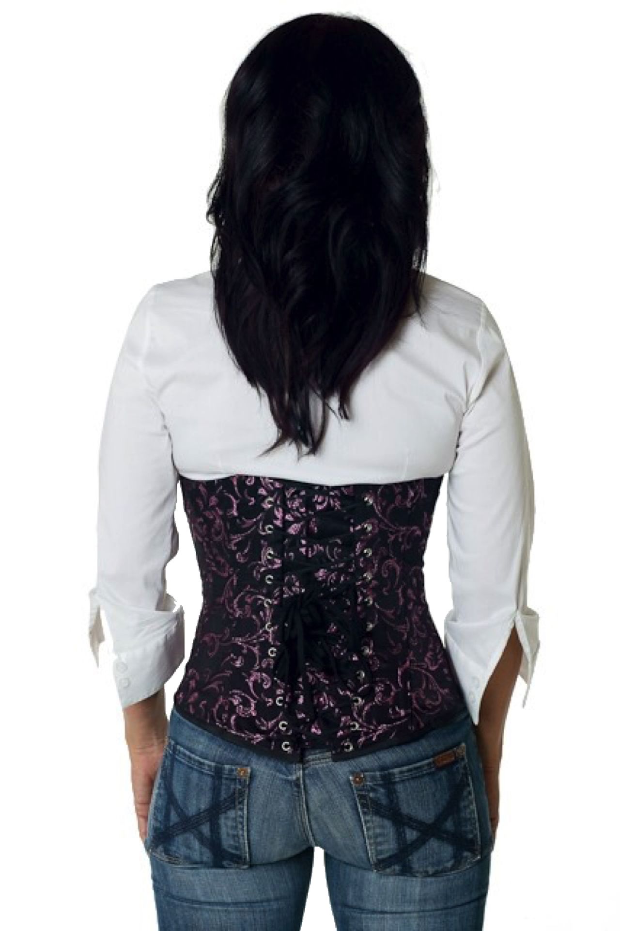 Corset Brocade Pink Underbust Corset Brocade Pink Underbust