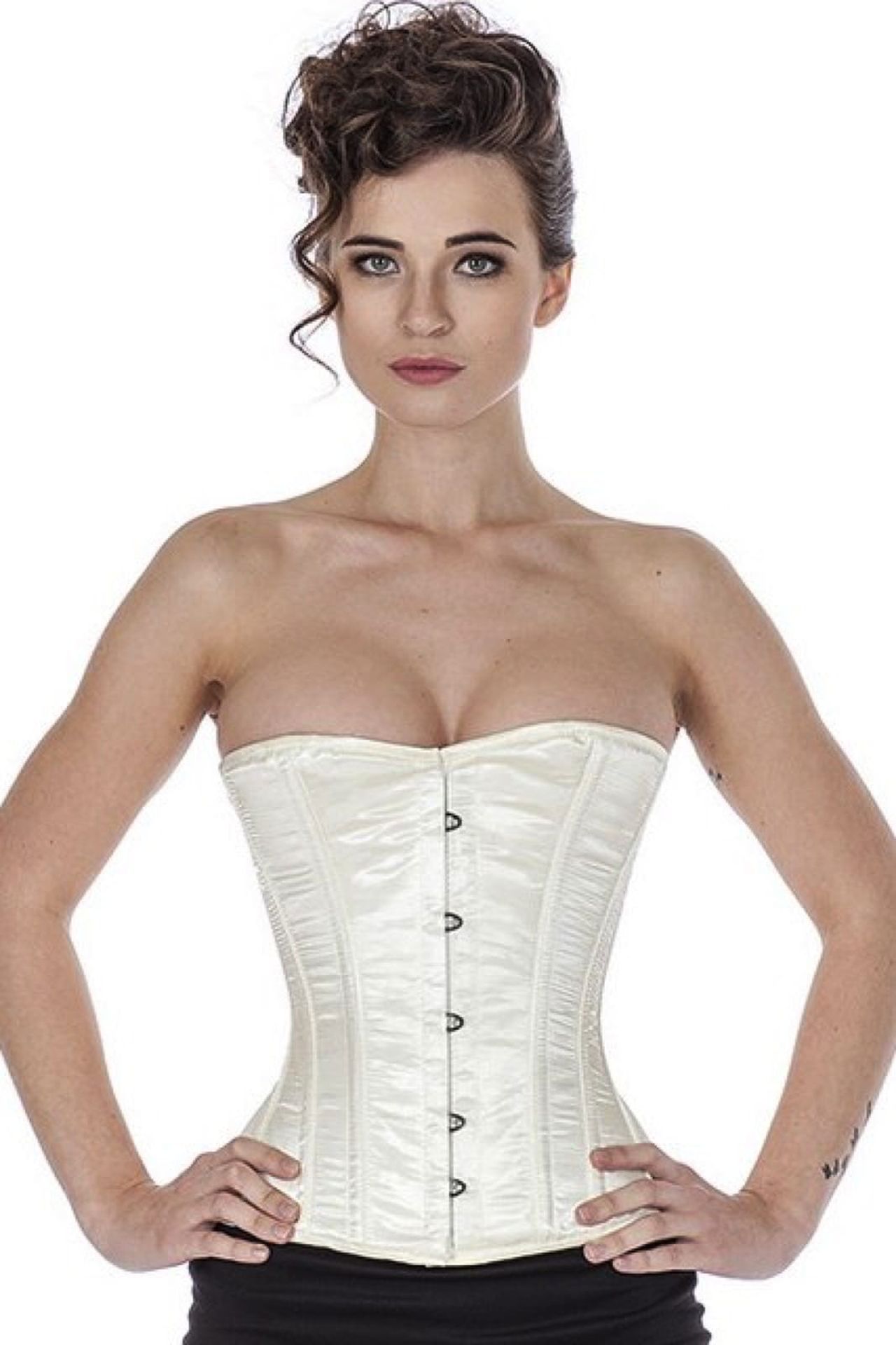 Satijn corset ivory halfborst Korset sh19