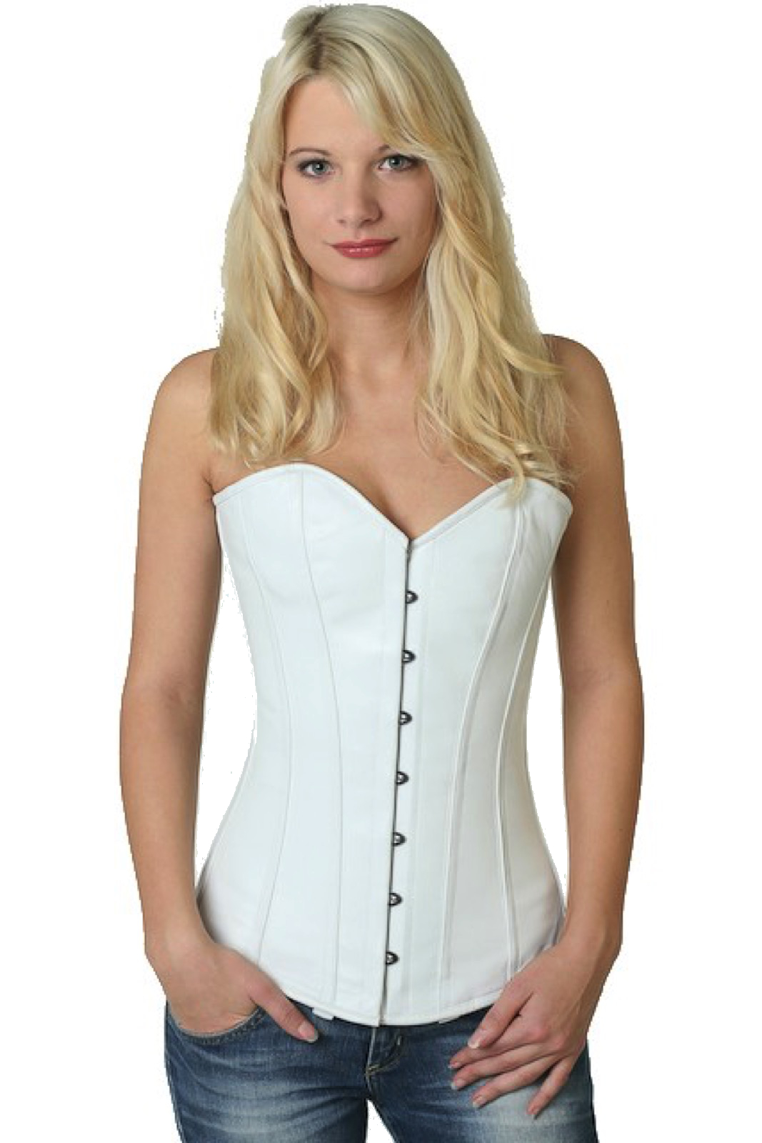 Corset Leather White Overbust Corset Leather White Overbust