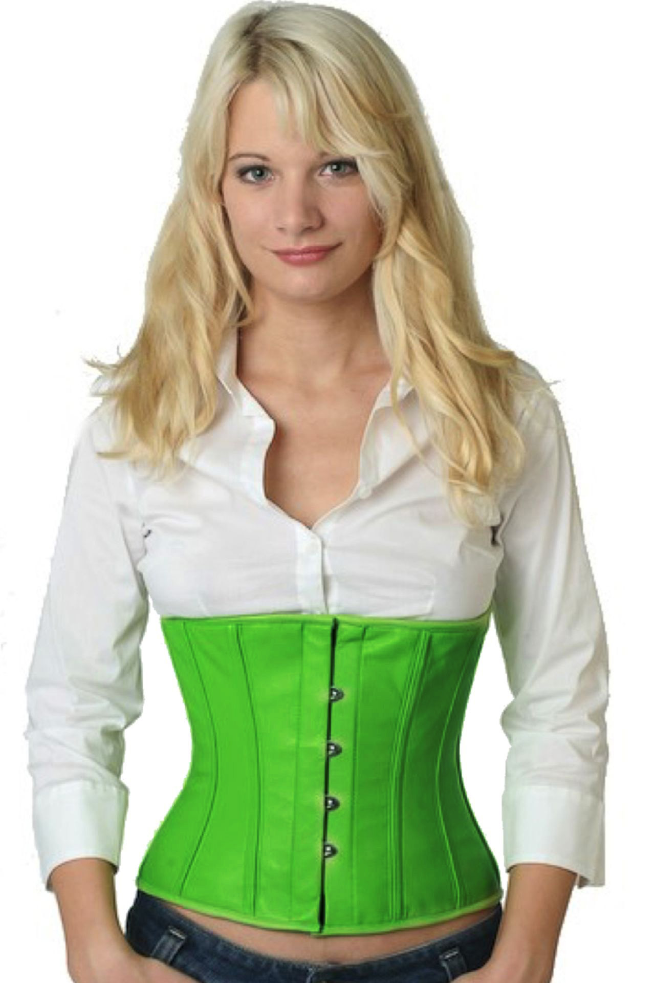 Corset en cuir vert à la taille Corset en cuir vert à la taille