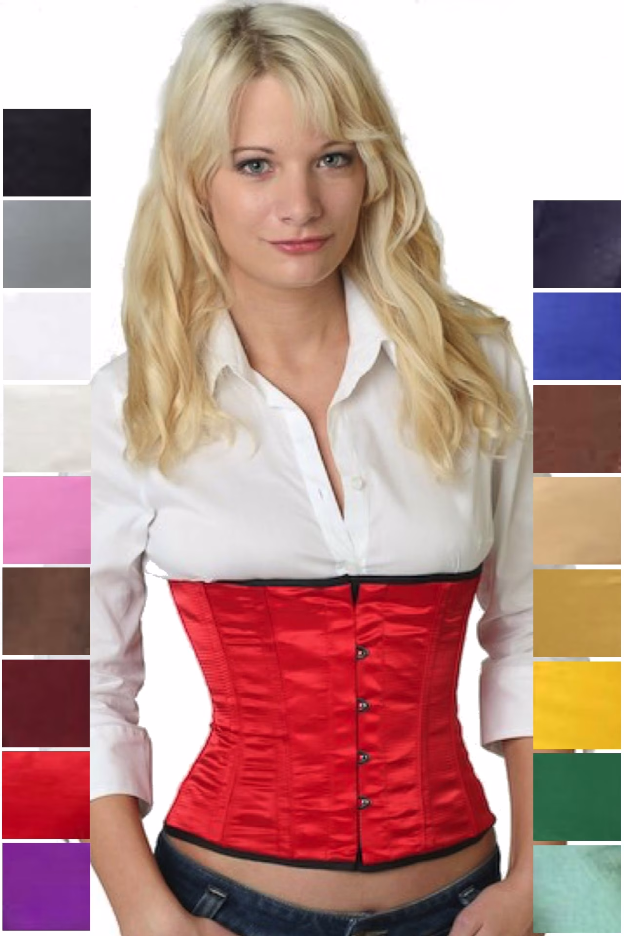 Espartilho Corset vermelho cetim sw06
