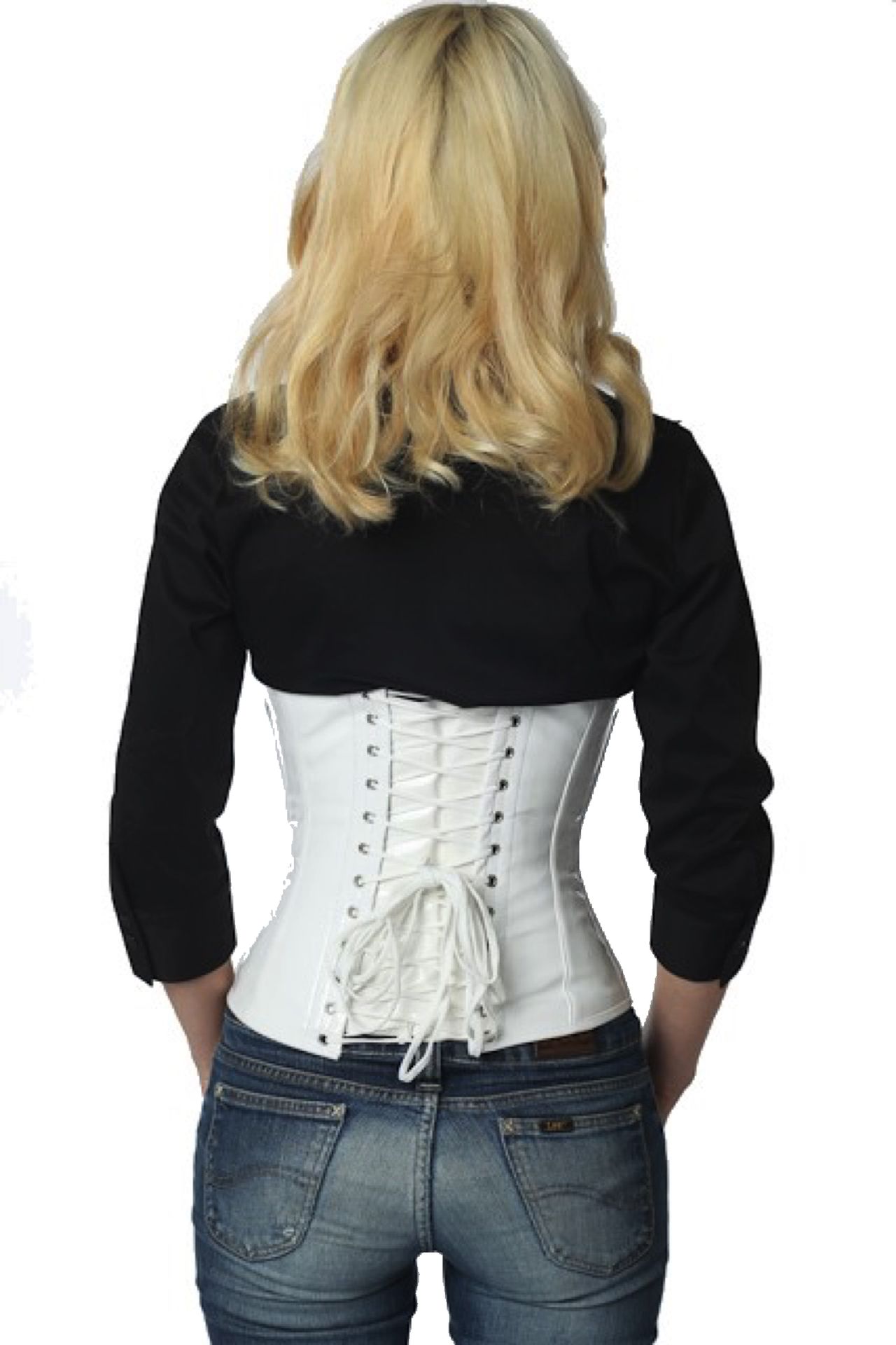 Corsetto bianco lucido con vita alta Corsetto bianco lucido con vita alta