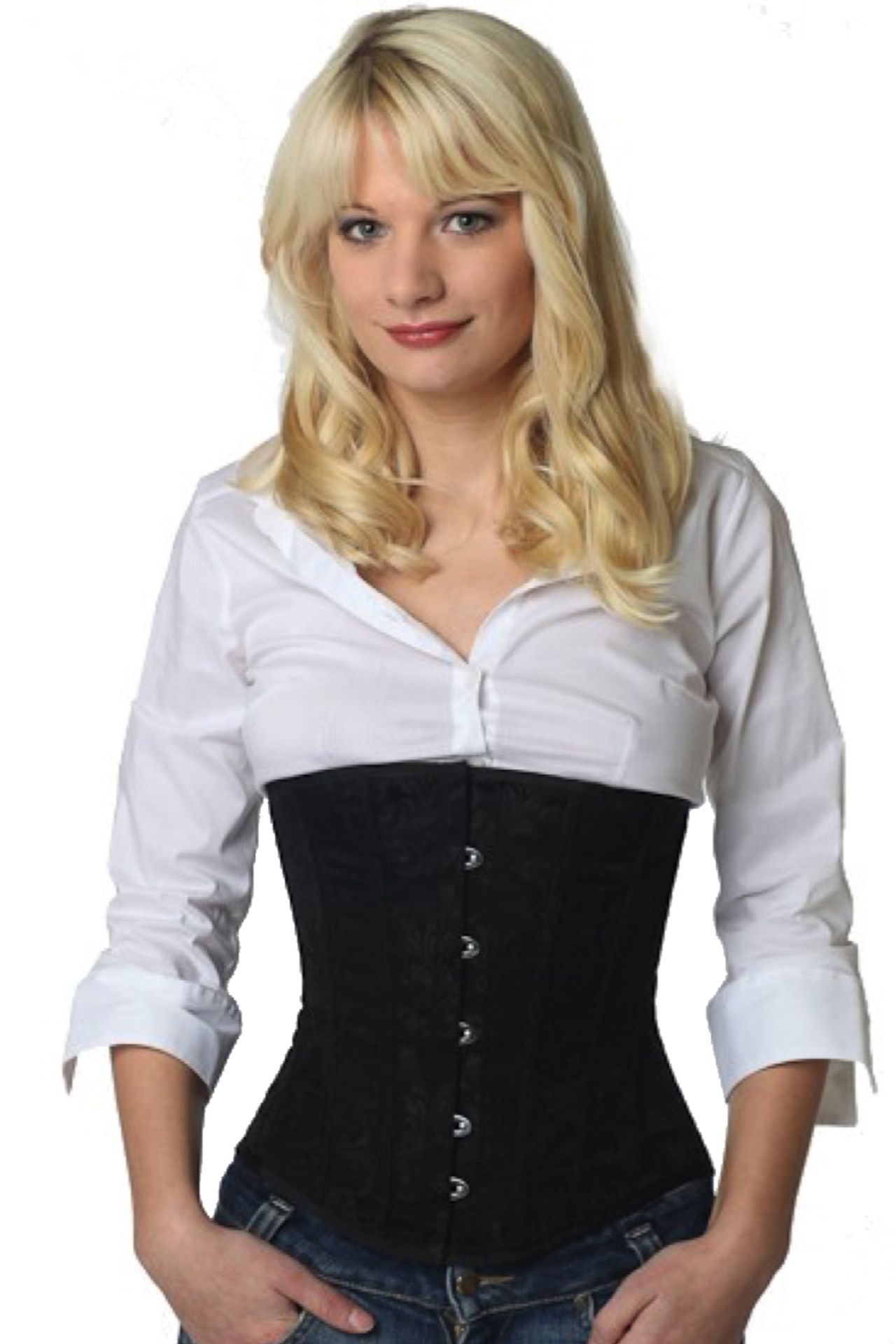 Brokaat corset zwart onderborst Korset ru80