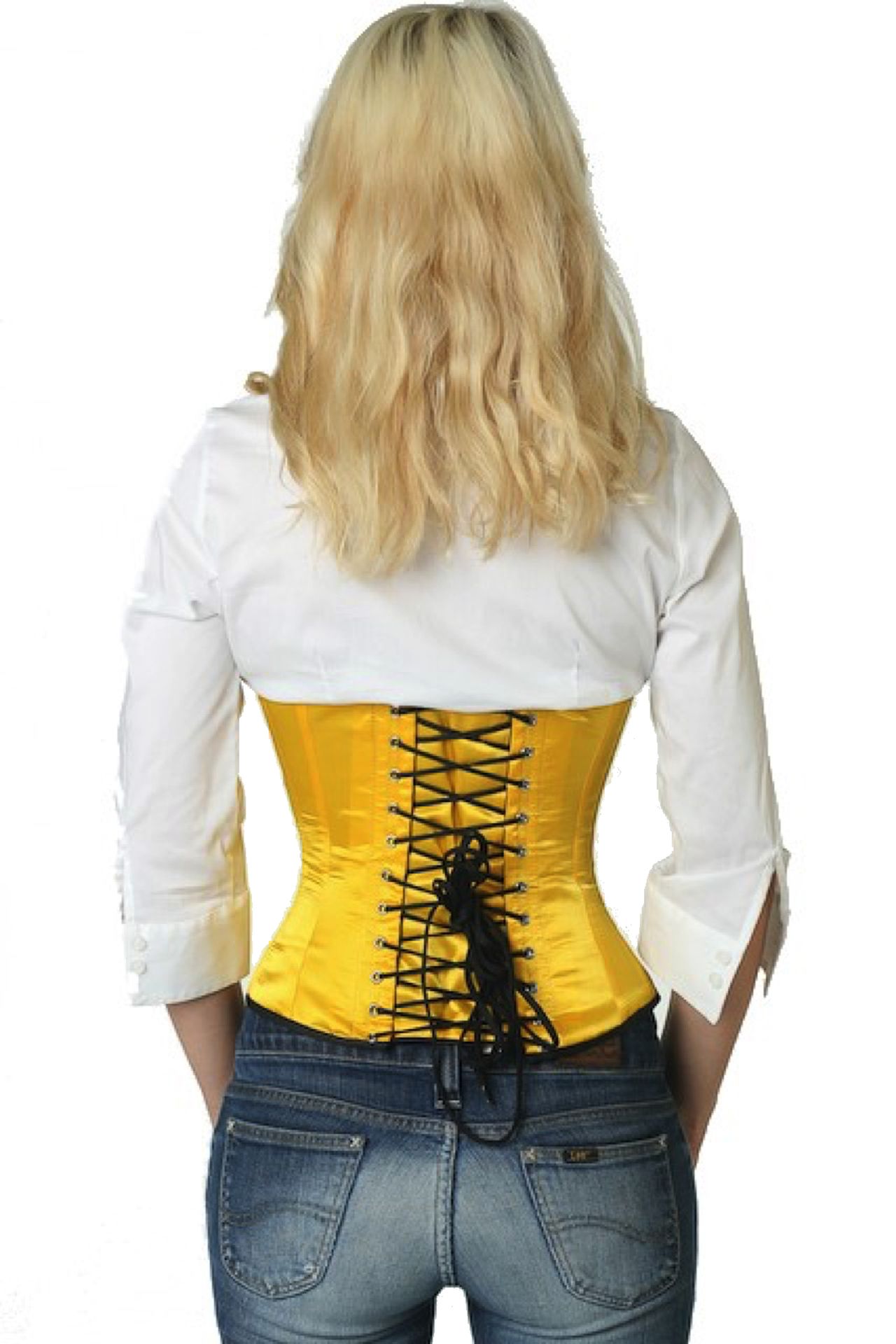 Satijn corset geel taille Korset sw13
