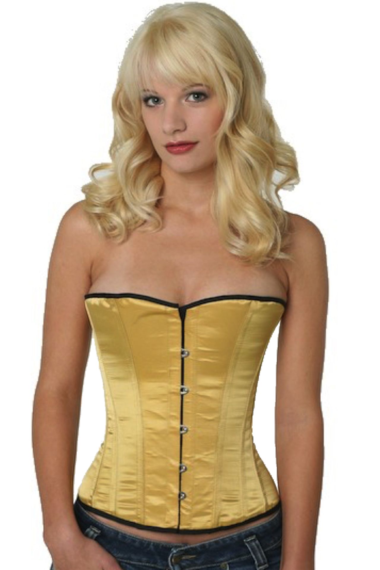 Satijn corset goud halfborst Korset sh12