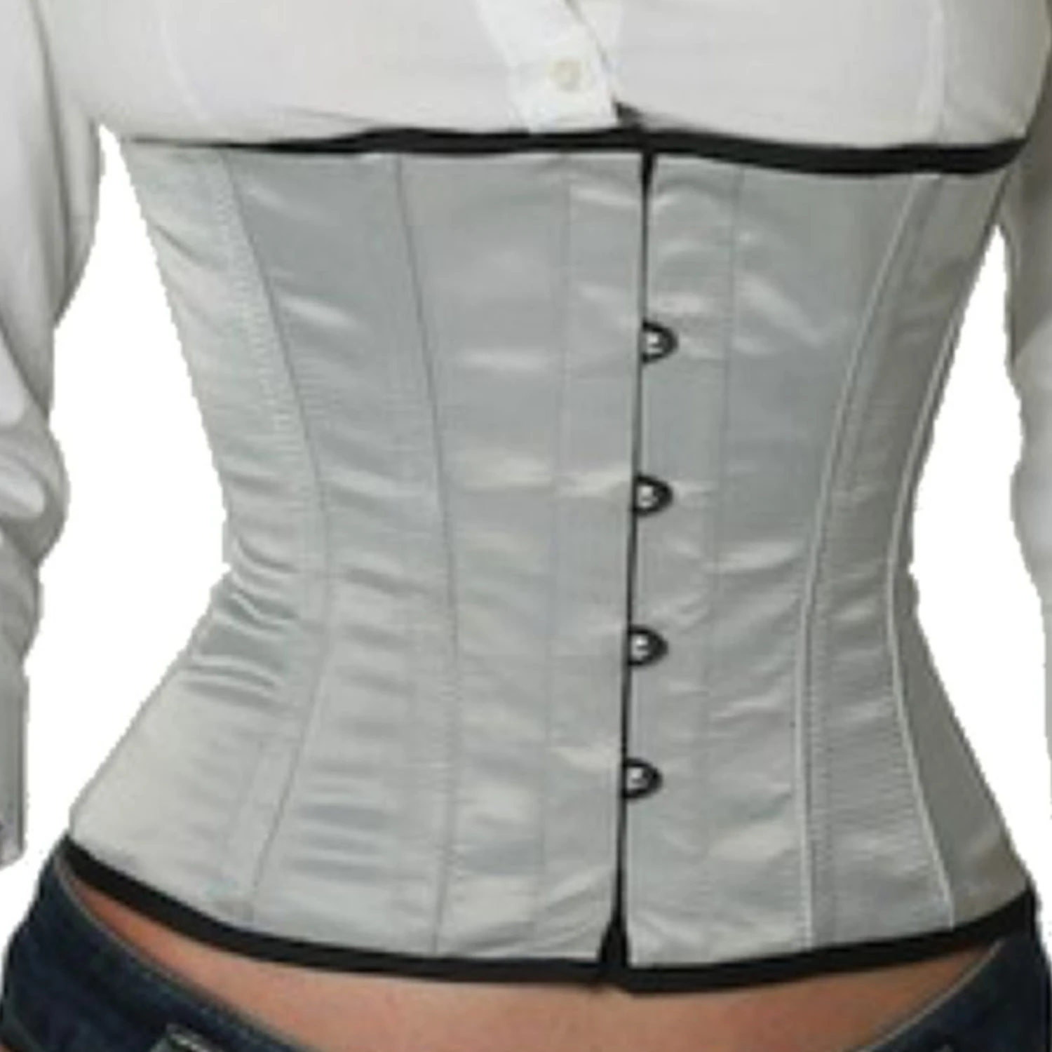 Espartilho Corset cinzento cetim sw01 Espartilho Corset cinzento cetim sw01