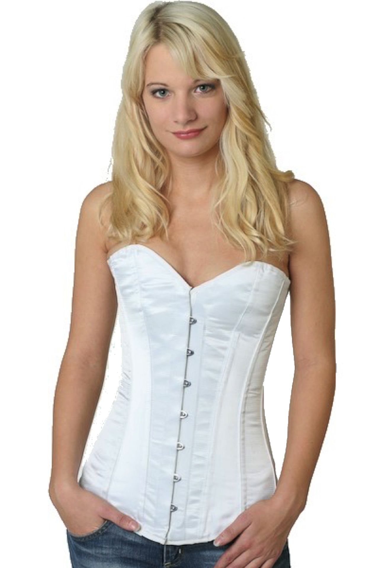 Korsett Satin Vollbrust weiß Korsett Satin Vollbrust weiß