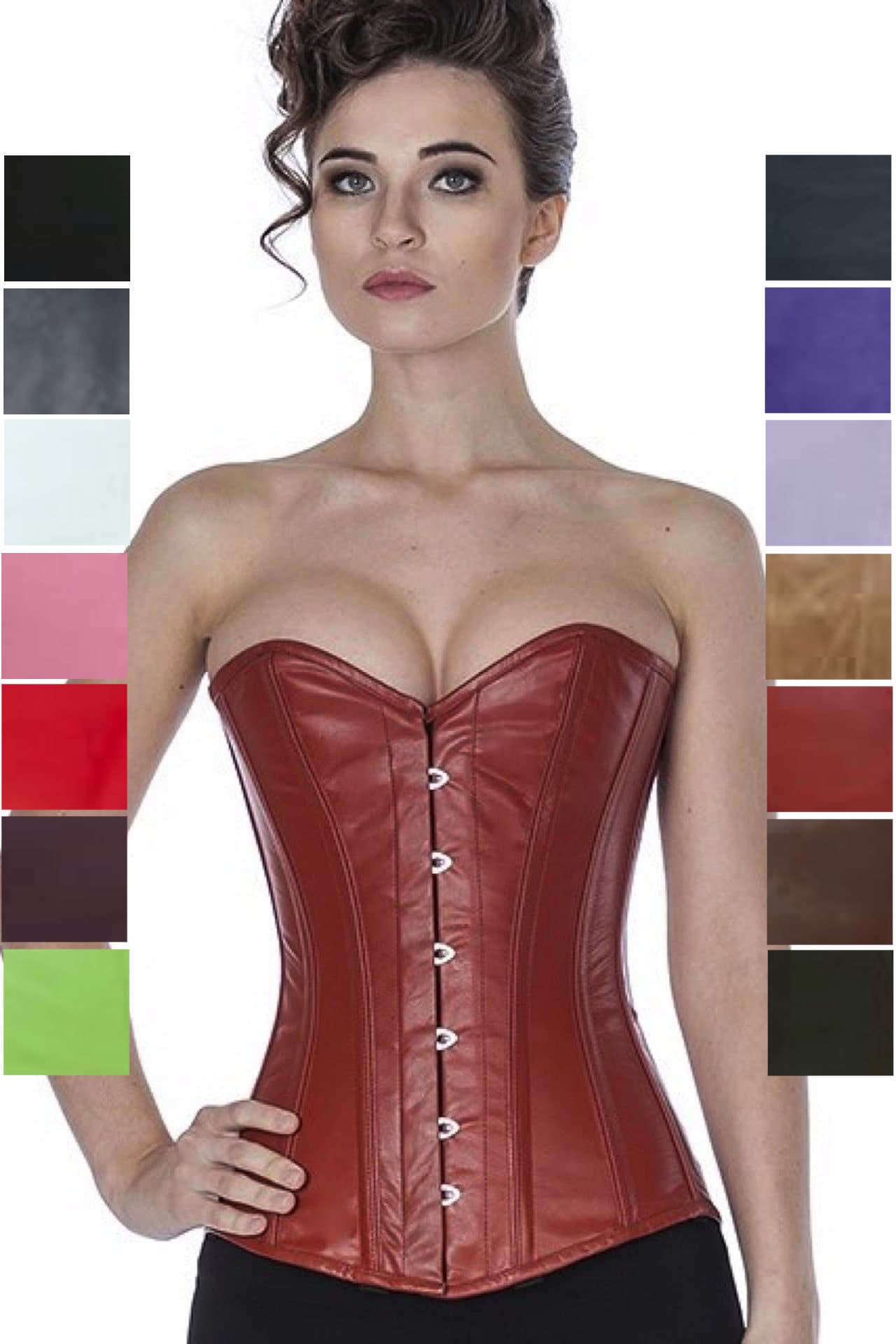 Korsett braun tan Leder Vollbrust Korsett braun tan Leder Vollbrust