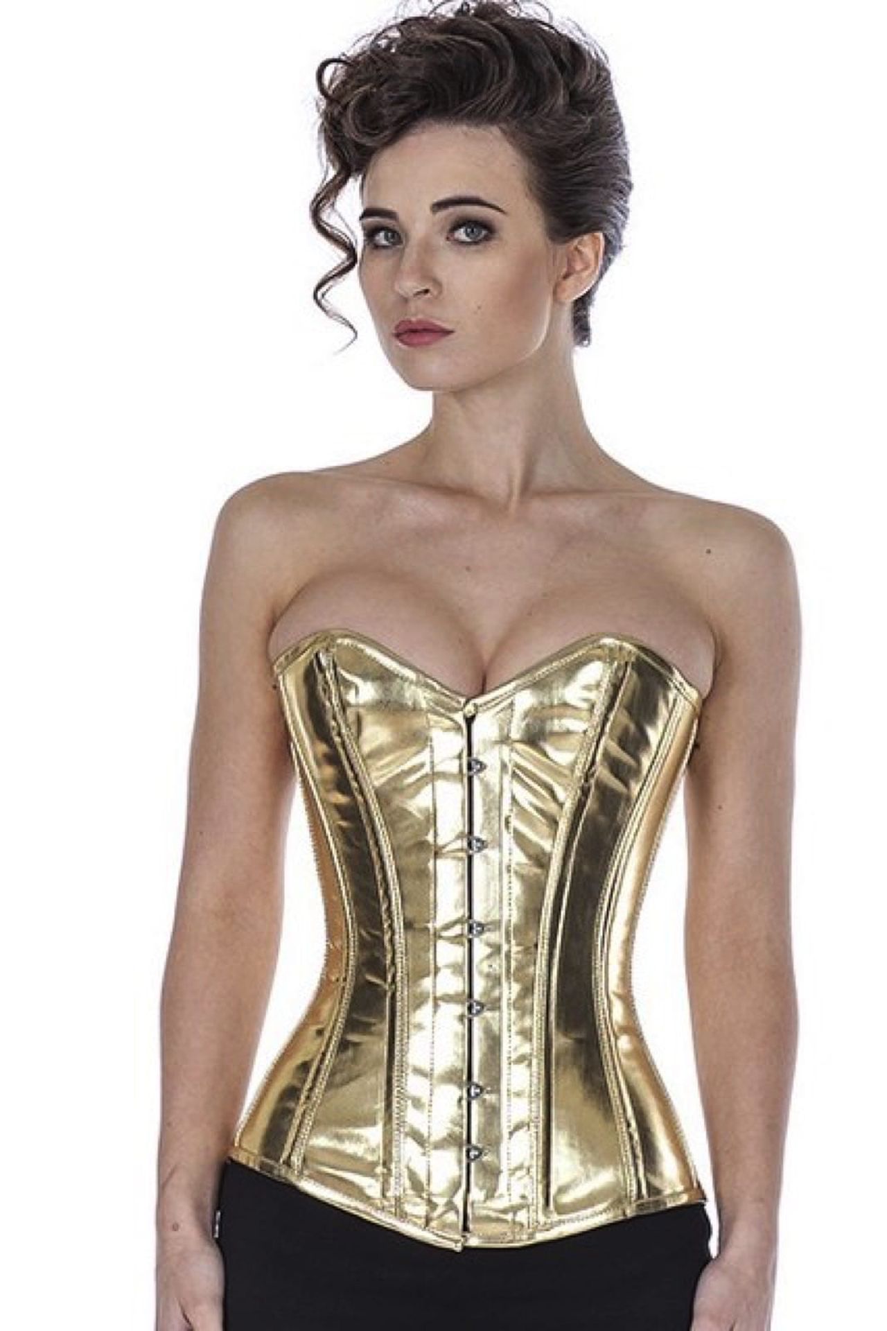 Lak corset goud glitter volborst Korset pyG5