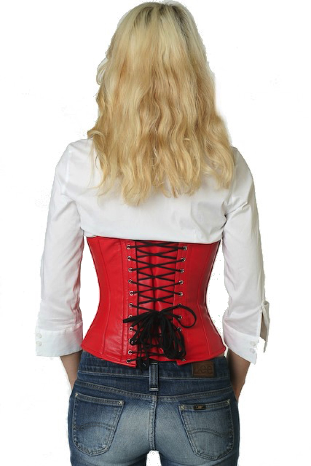 Leren corset rood taille Korset lw23