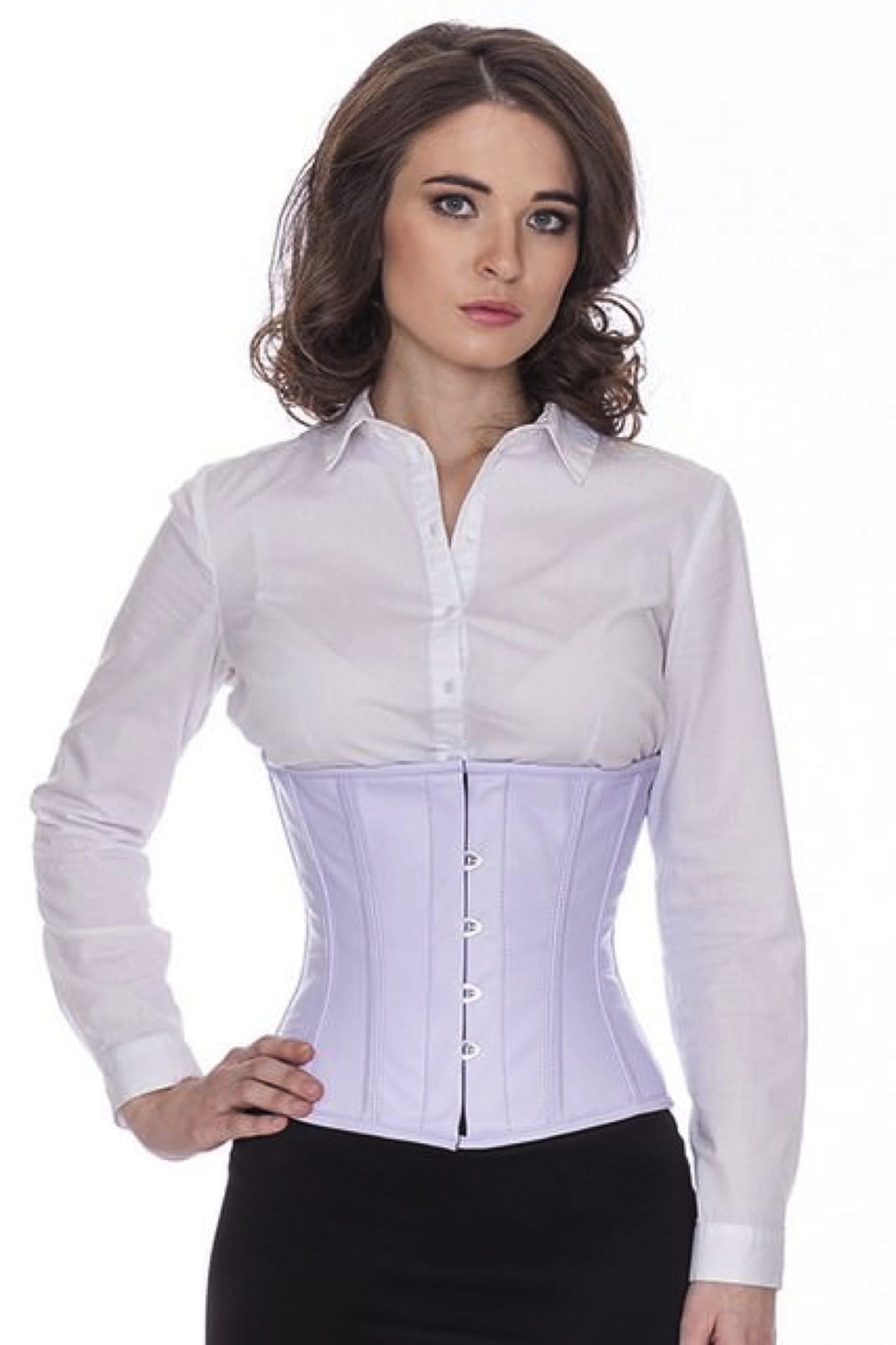 Korsett läder ljuslila midjekorsett Korsett läder ljuslila midjekorsett