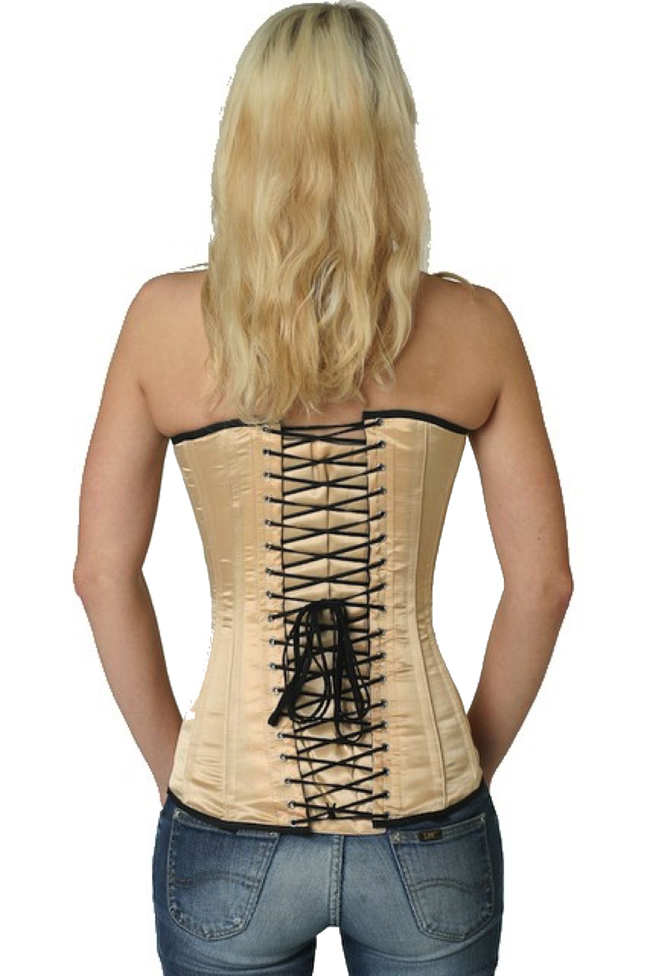 Corsetto beige satin overbust sy11