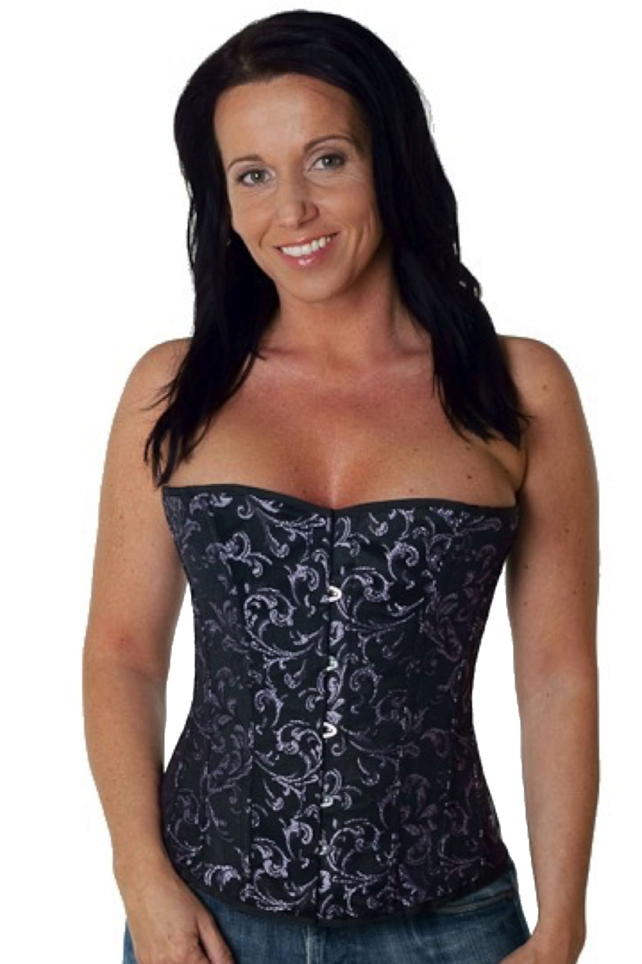 Corset Brocart Violet Demi-Buste Corset Brocart Violet Demi-Buste