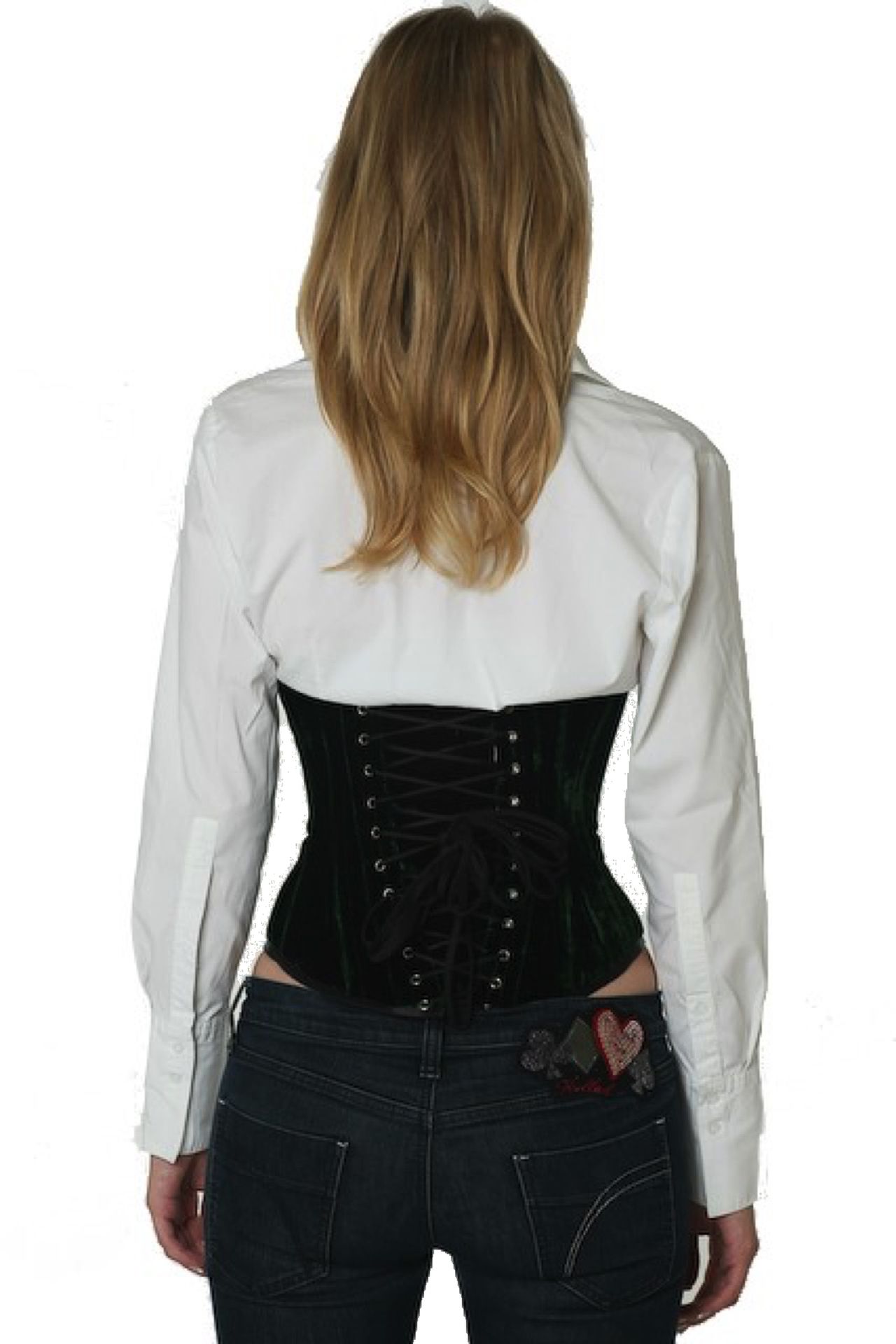 Corset Velvet Green Underbust Corset Velvet Green Underbust