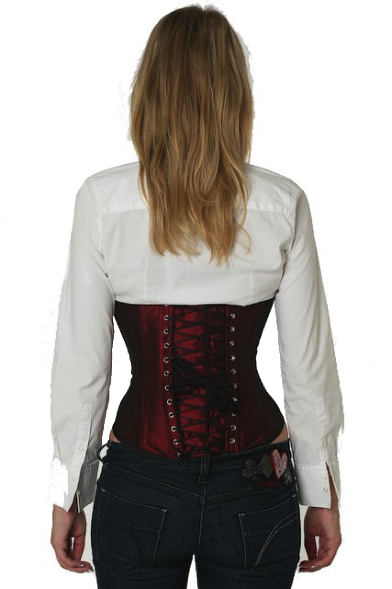 Satijn corset bordeaux rood onderborst Korset su05