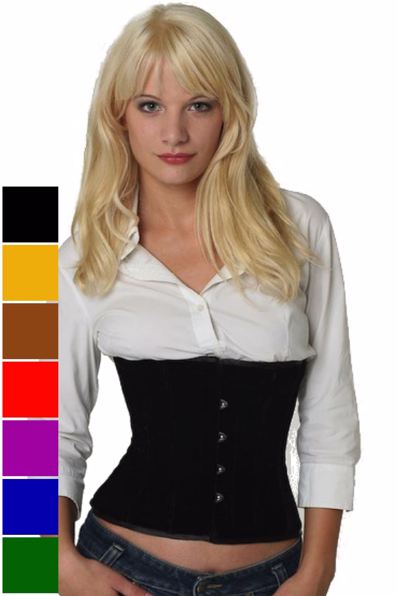 Korsett Corsage Samt Schwarz Taille vw60