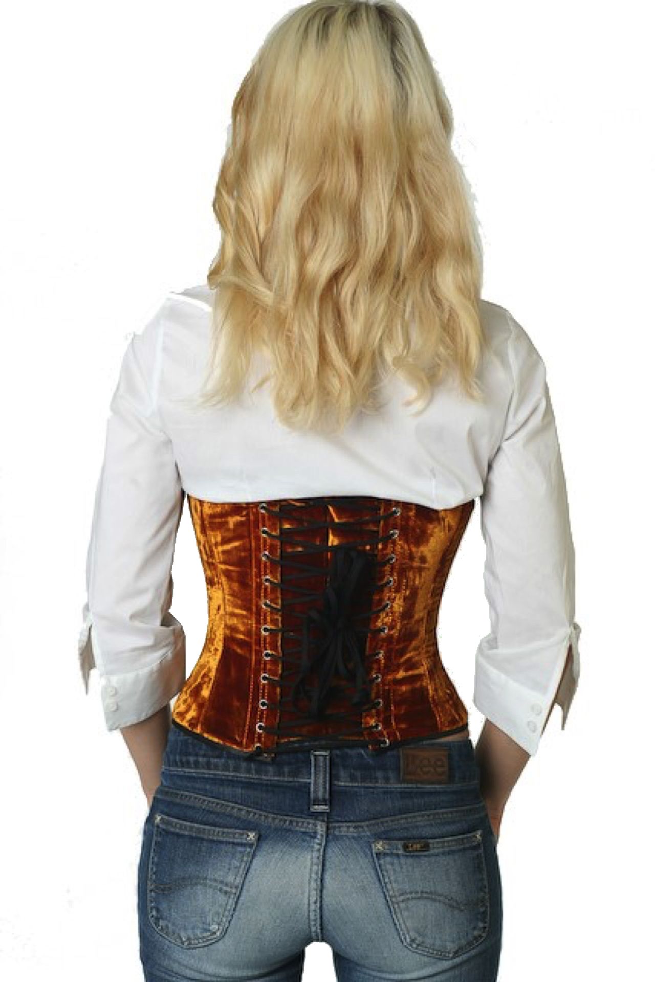 Corsetto in velluto dorato contenitivo Corsetto in velluto dorato contenitivo