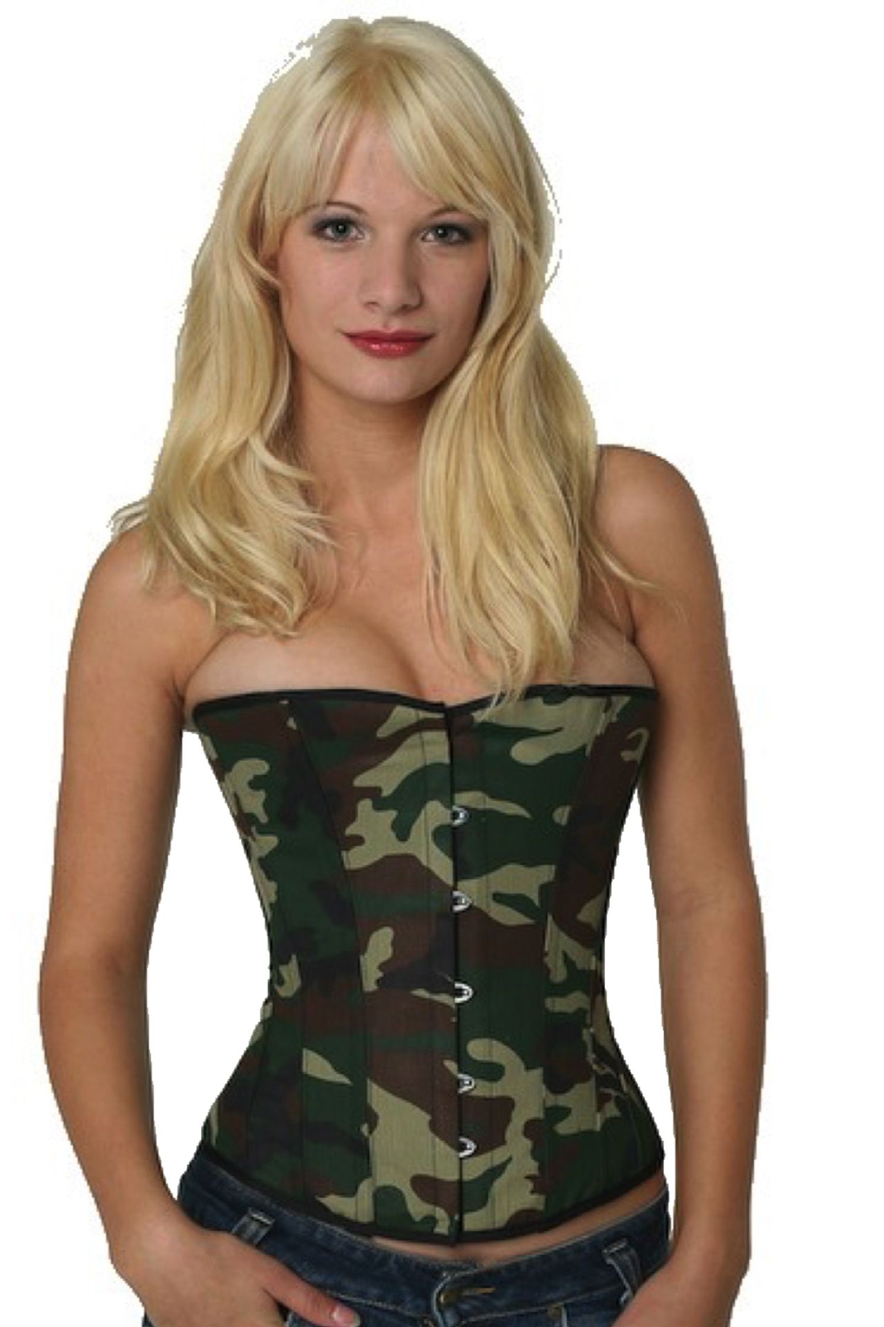 Camouflage Korset Groen Bruin Half-Buste Camouflage Korset Groen Bruin Half-Buste