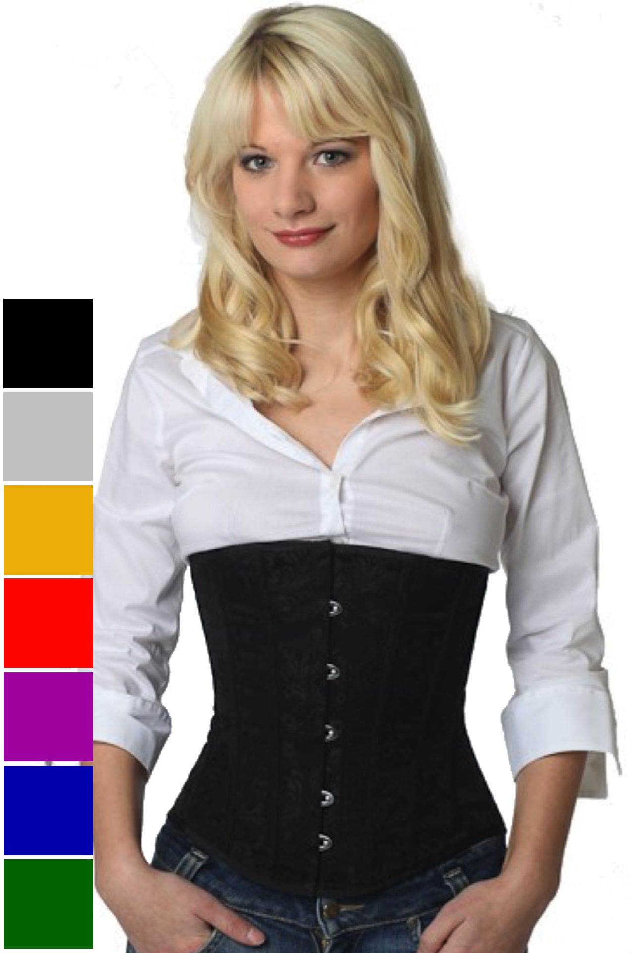 Corse negro brocado bajo pecho corset ru80