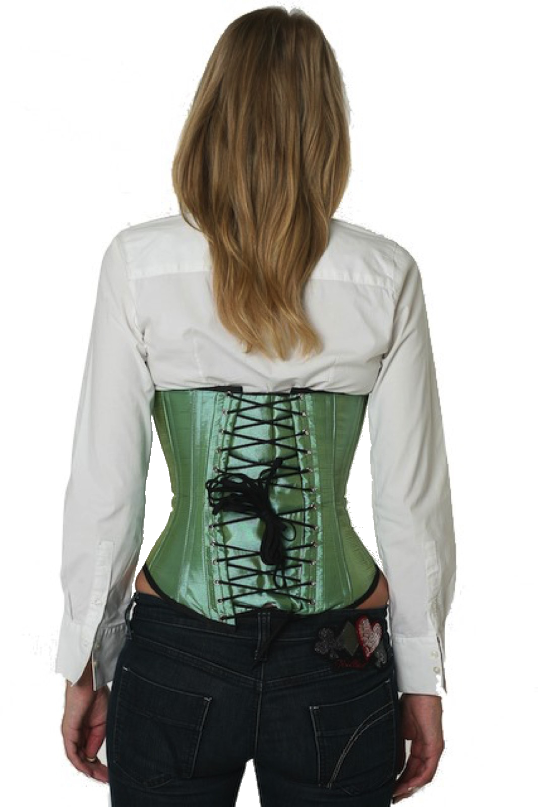Corset satin light green underbust Corset satin light green underbust
