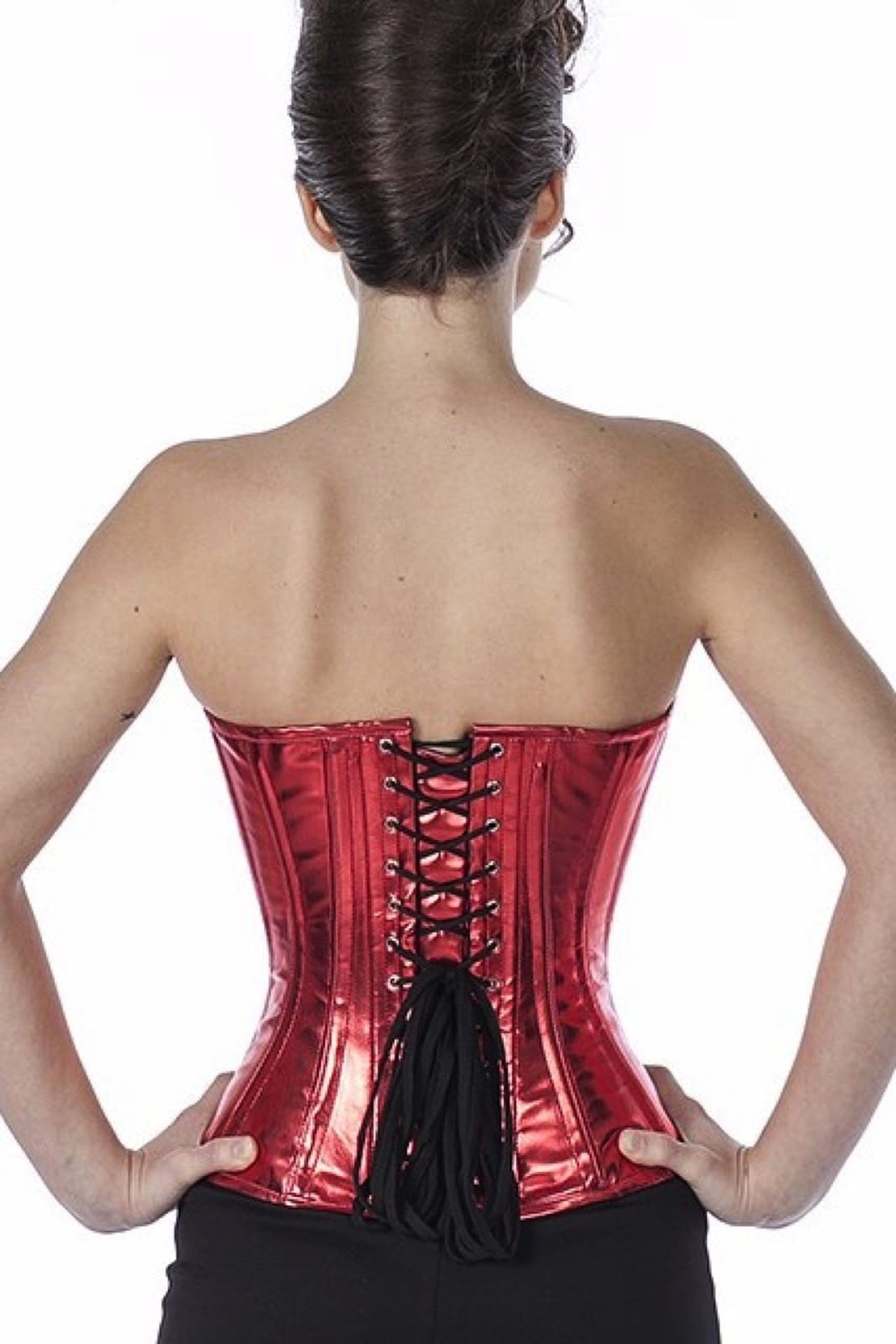 Lak corset rood glitter halfborst Korset phG1