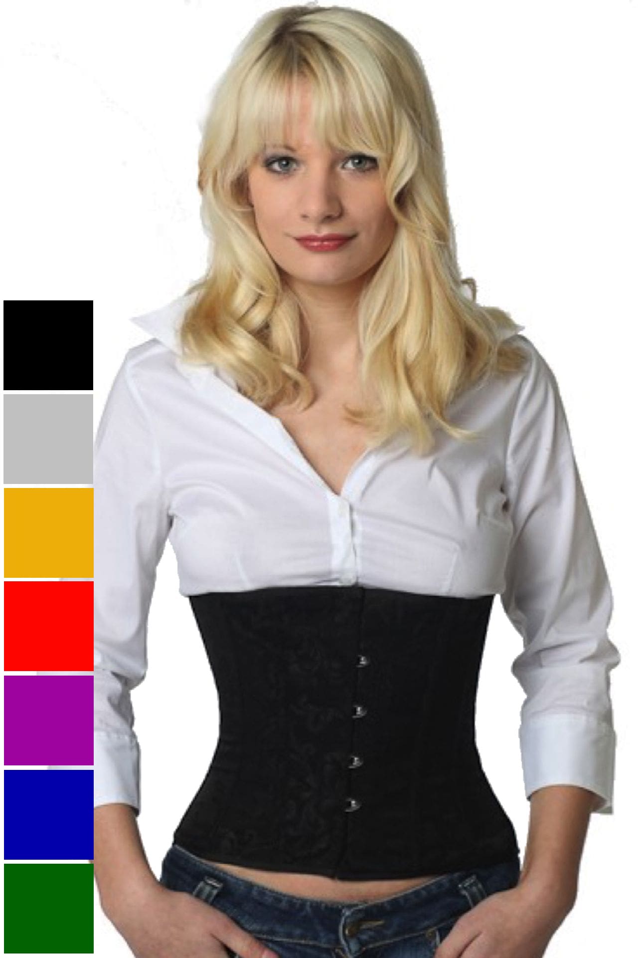 Corse negro brocado reductores corset rw80
