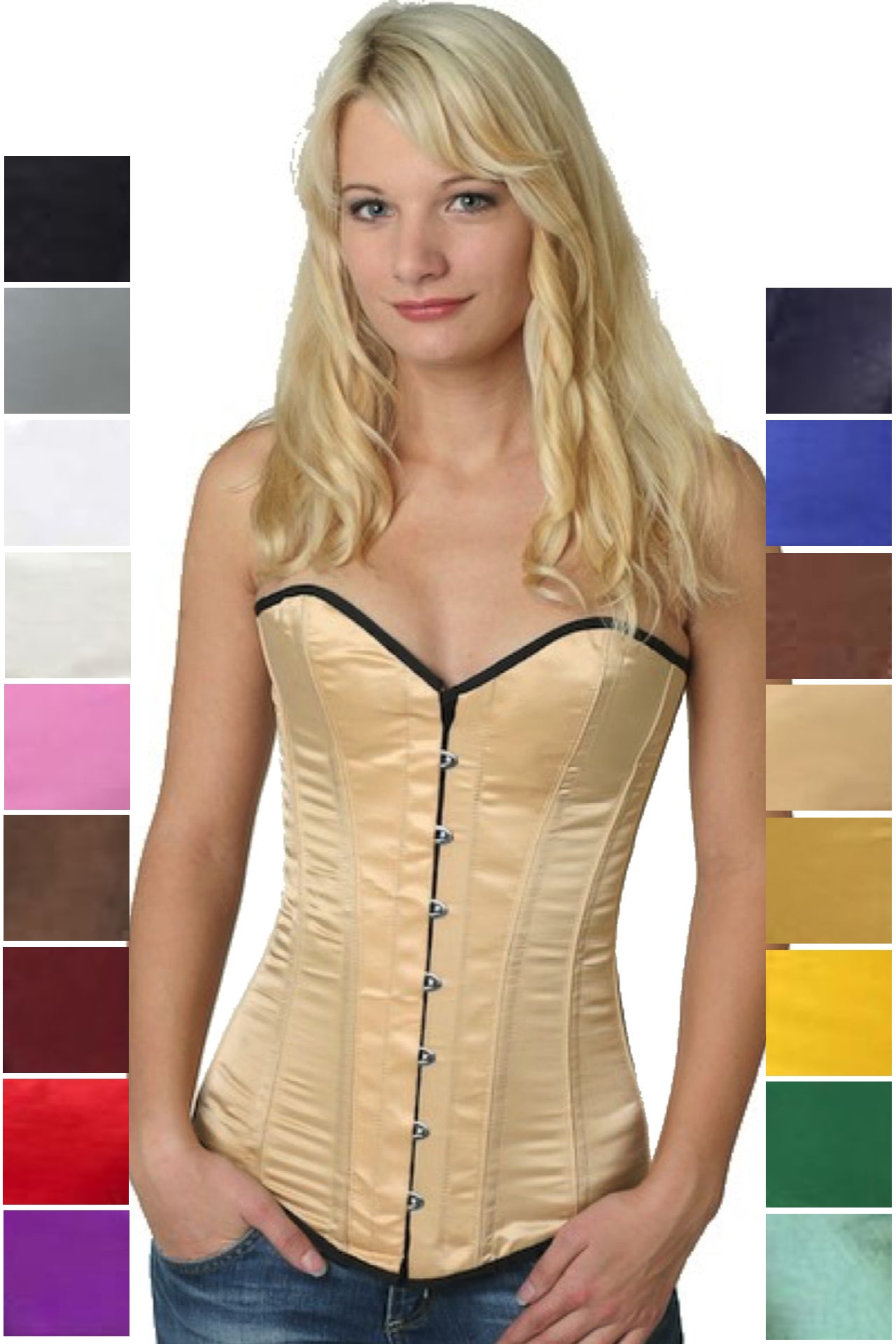 Corse beige raso sobre pecho corset sy11