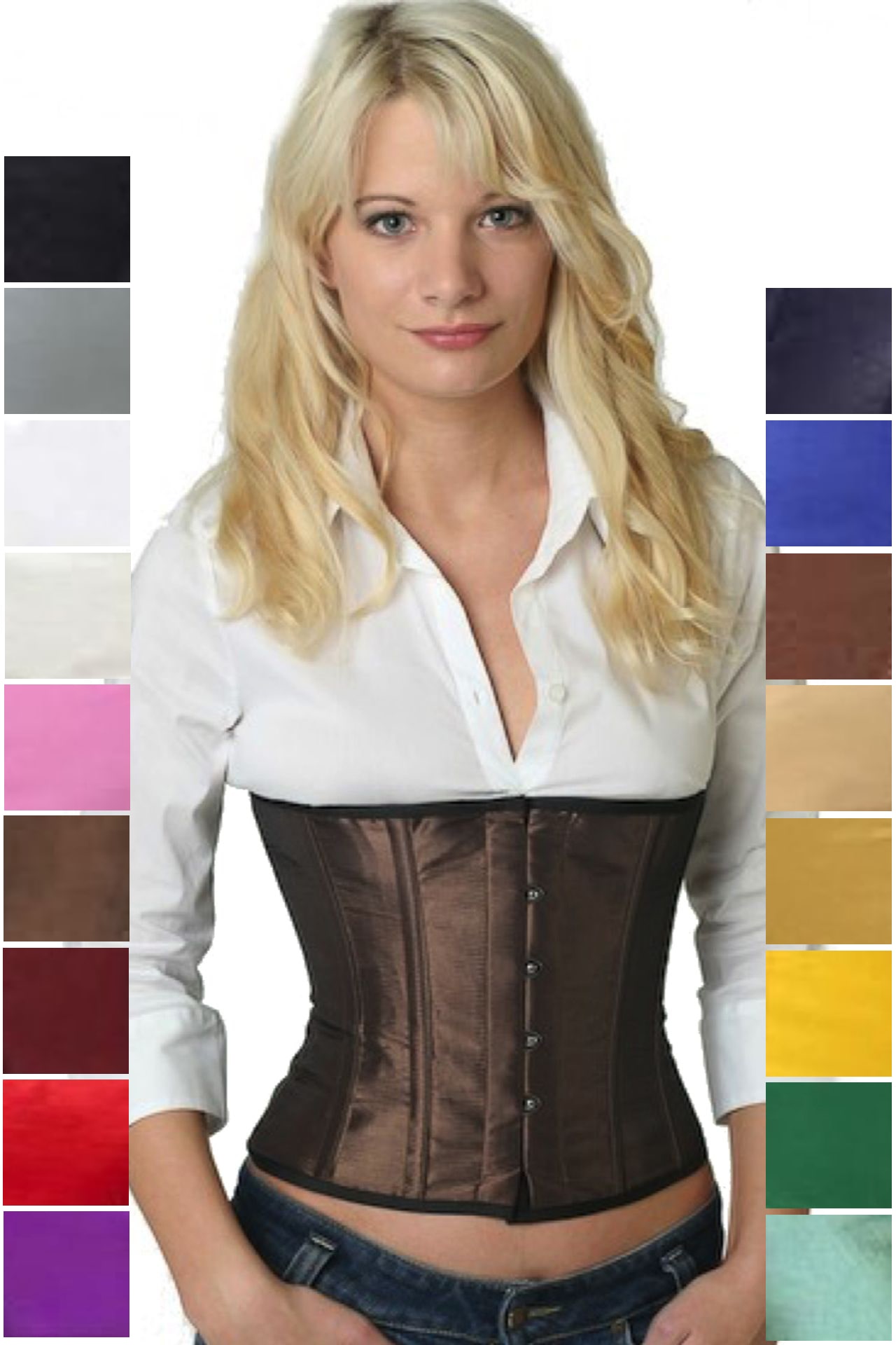 Corse marrón té raso reductores corset sw04