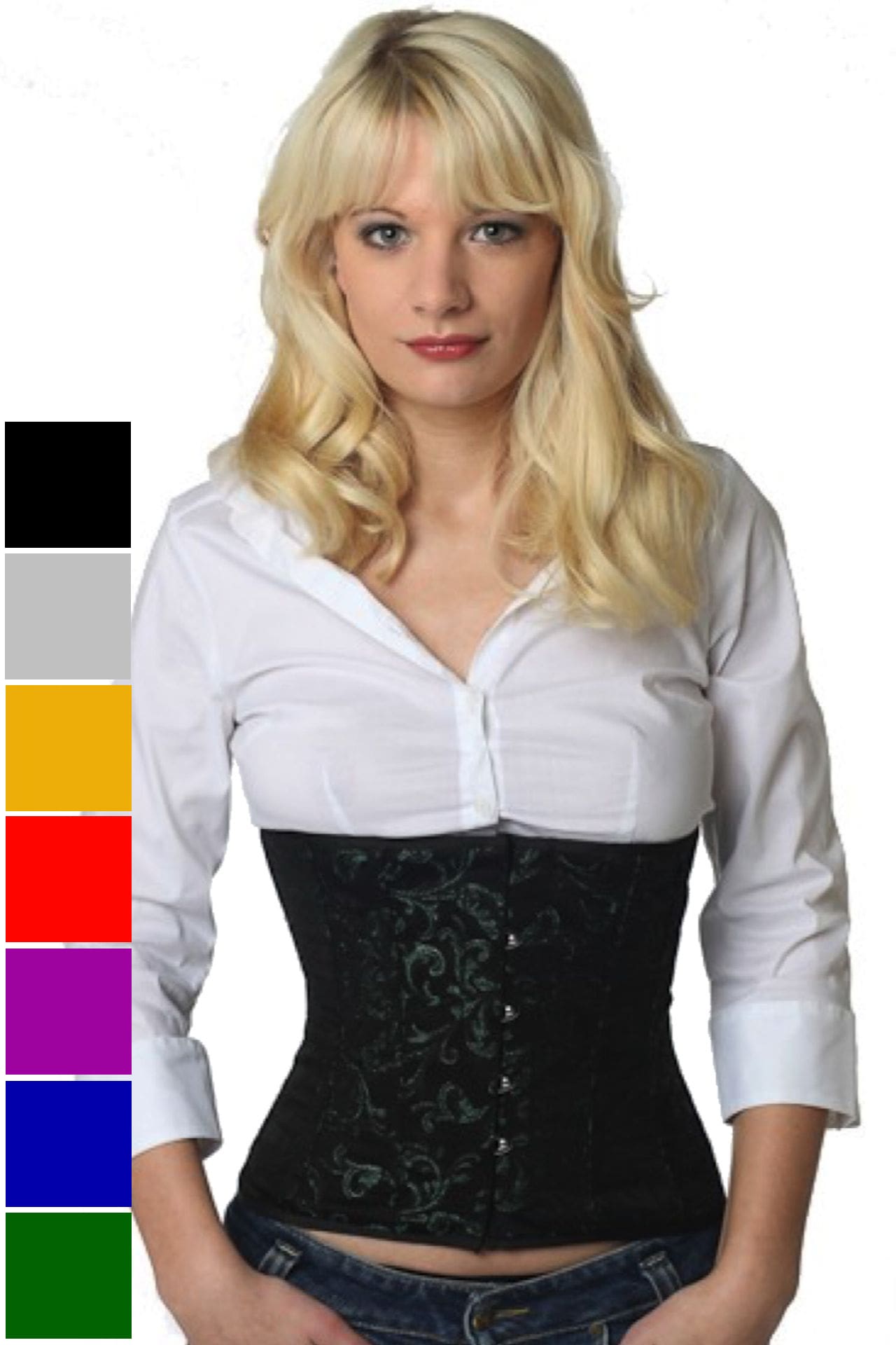 Corset green brocade taille rw83 Corset green brocade taille rw83