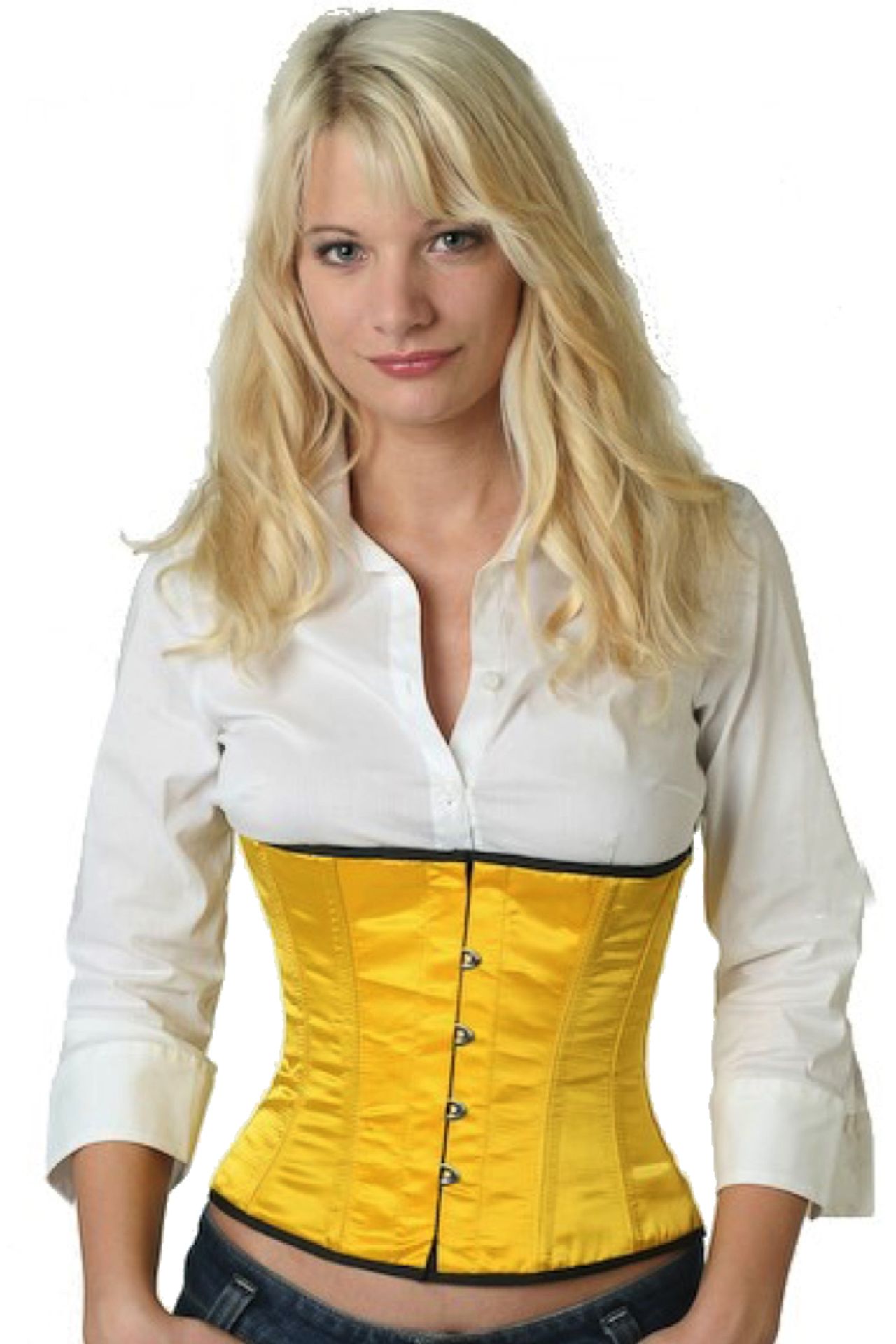 Satijn corset geel taille Korset sw13
