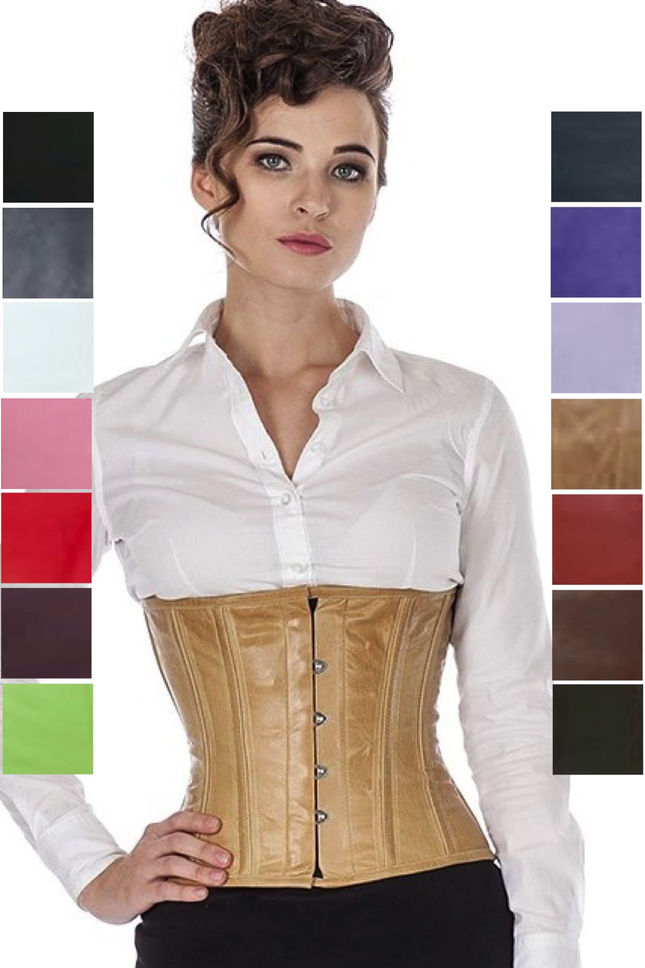 Korsett beige Leder Taillienkorsett Korsett beige Leder Taillienkorsett