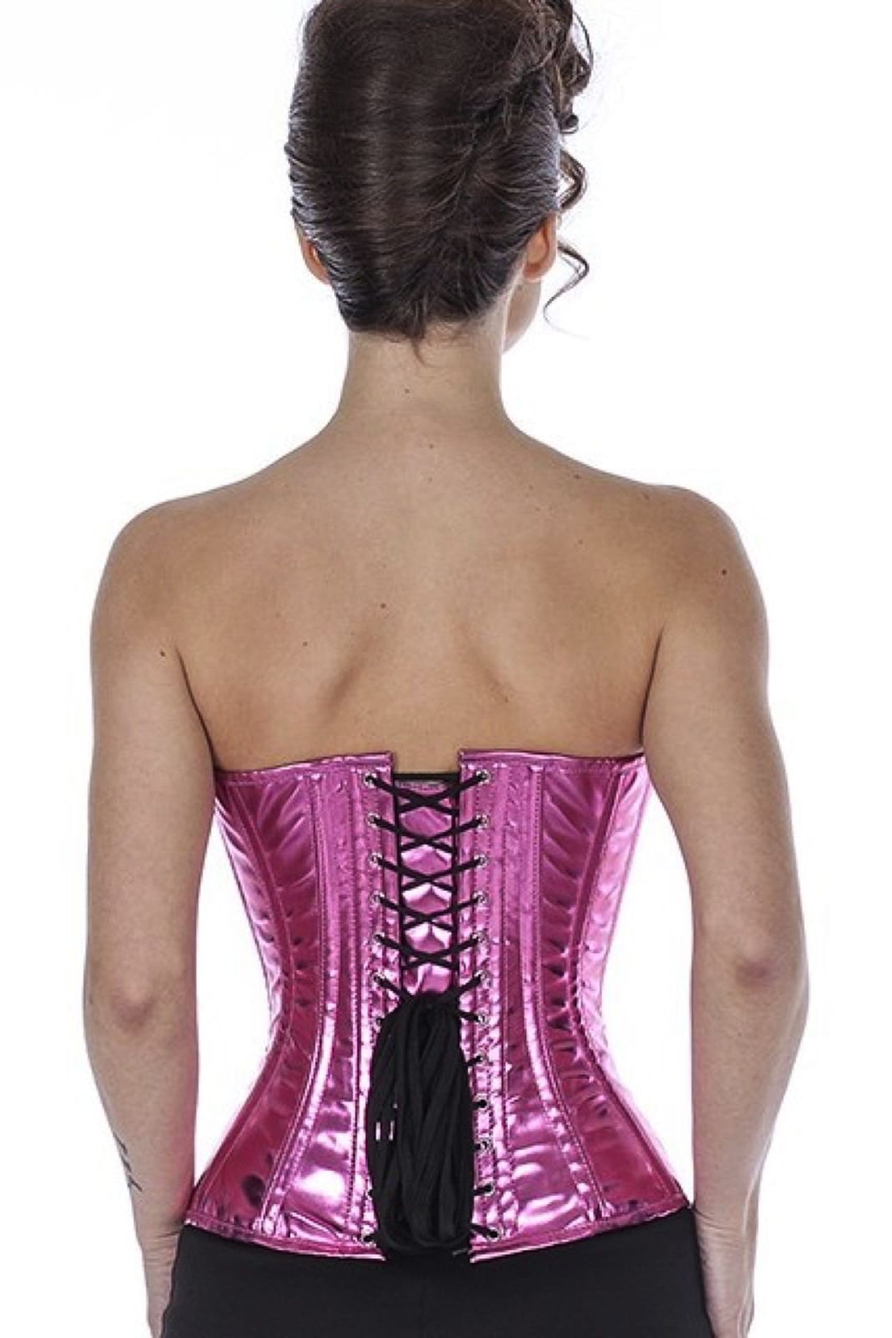 Corse pink glitter charol medio pecho corset phG7