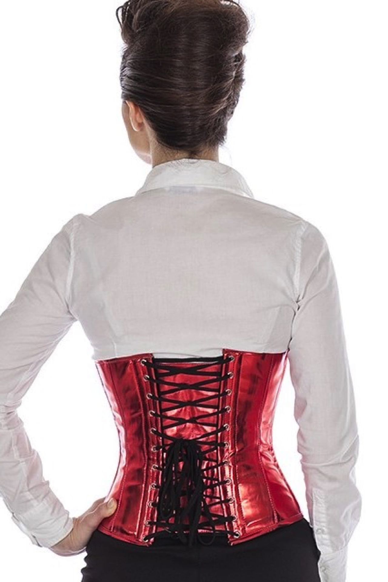 Corset red glitter vinyl taille pwG1