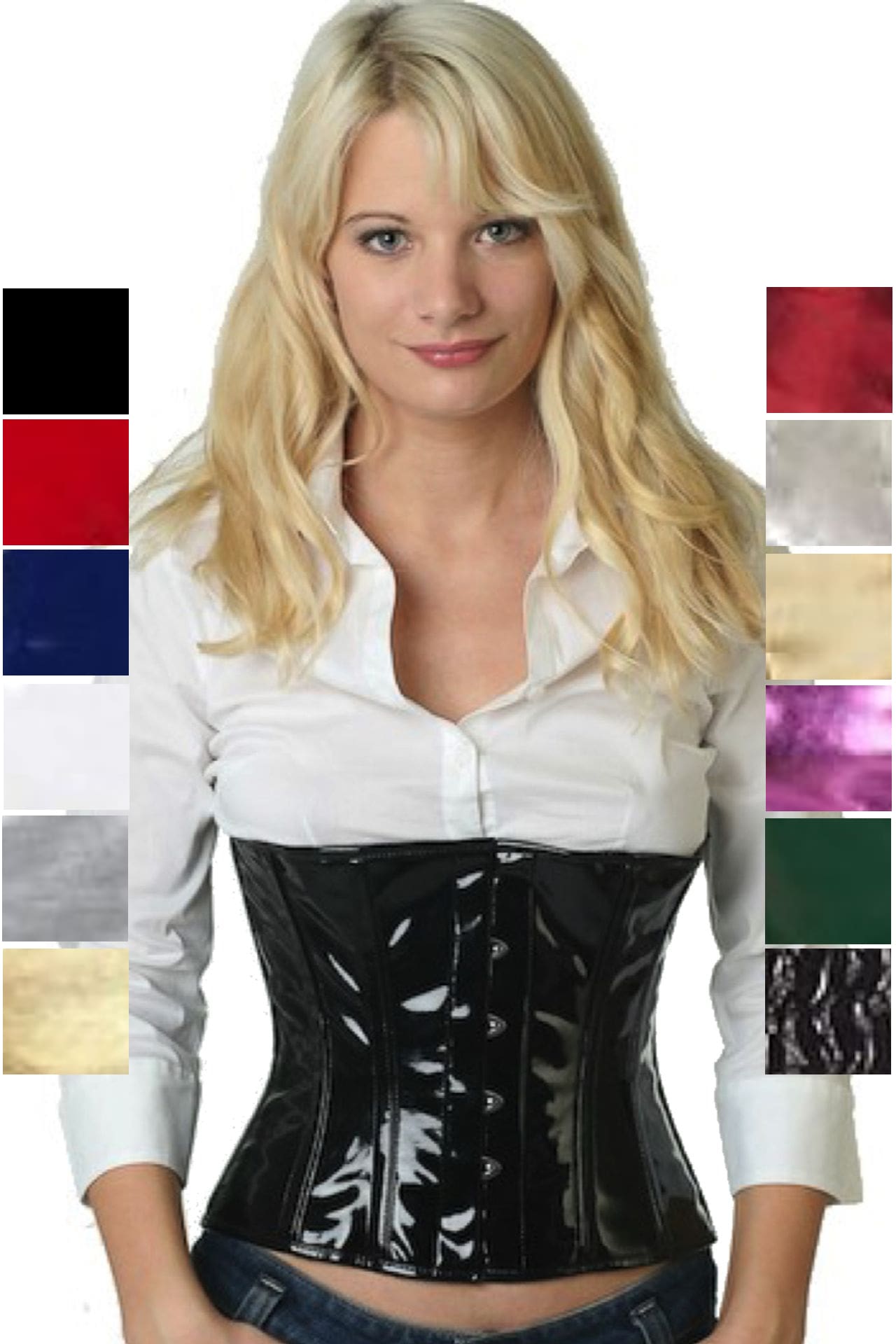 Corsetto nero vinile pvc stringivita pw70 Corsetto nero vinile pvc stringivita pw70