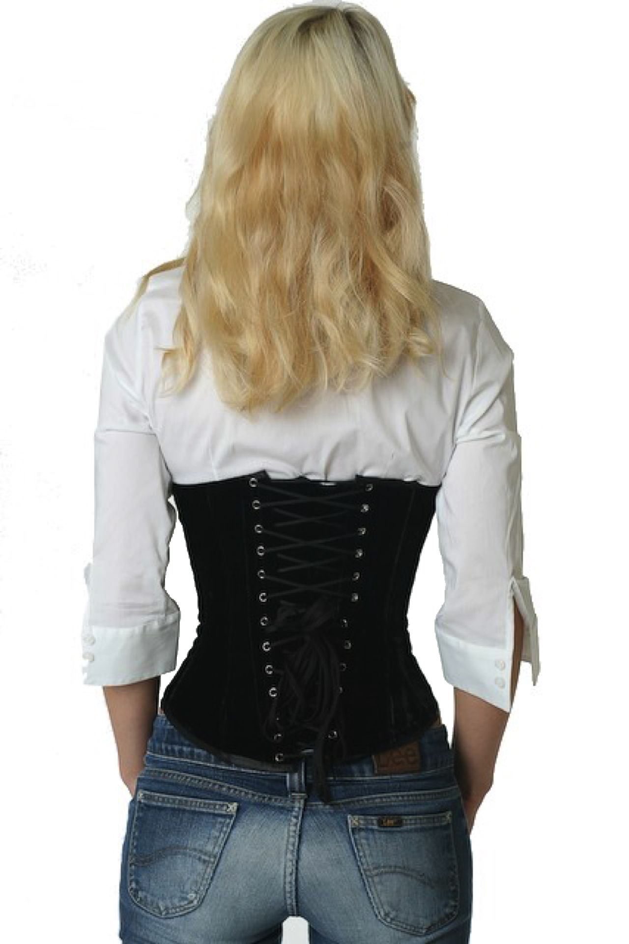 Fluweel corset zwart onderborst Korset vu60