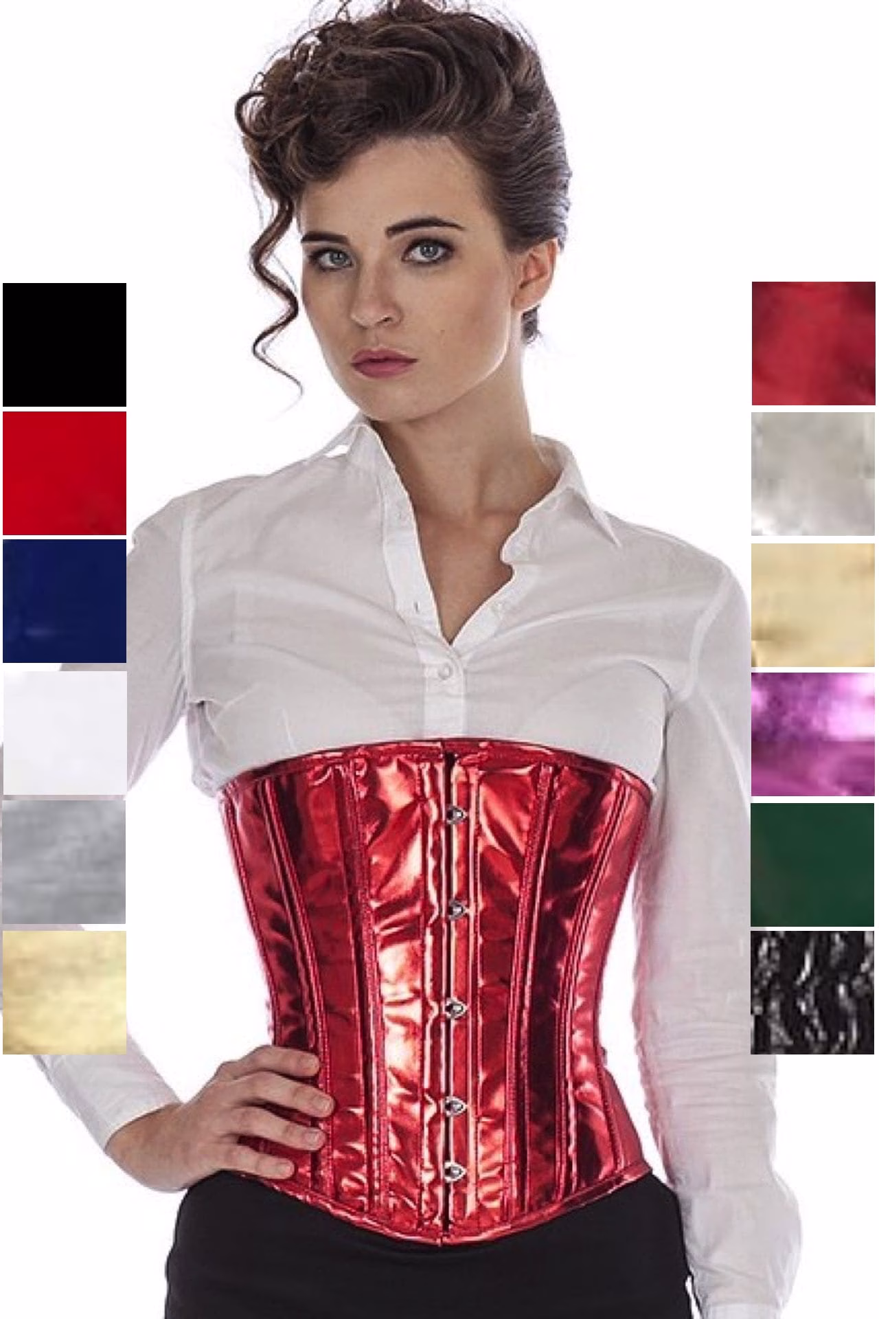 Korsett Lack Rot Unterbrust Corsage puG1