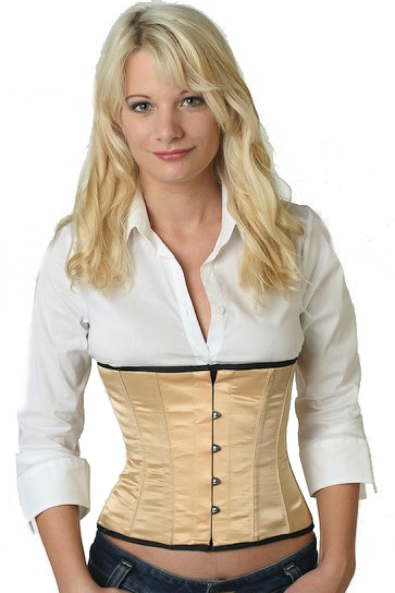Satijnen korset beige taille cincher Satijnen korset beige taille cincher