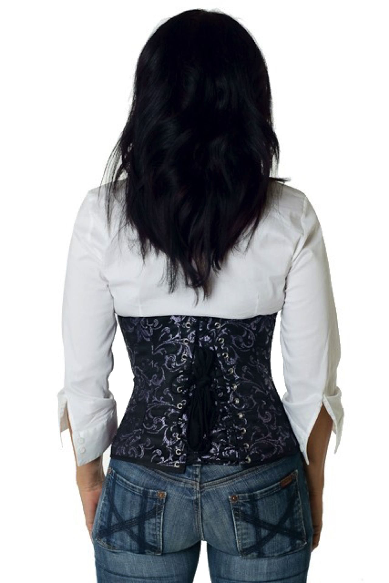 Corset Brocade Purple Waist Cincher Corset Brocade Purple Waist Cincher