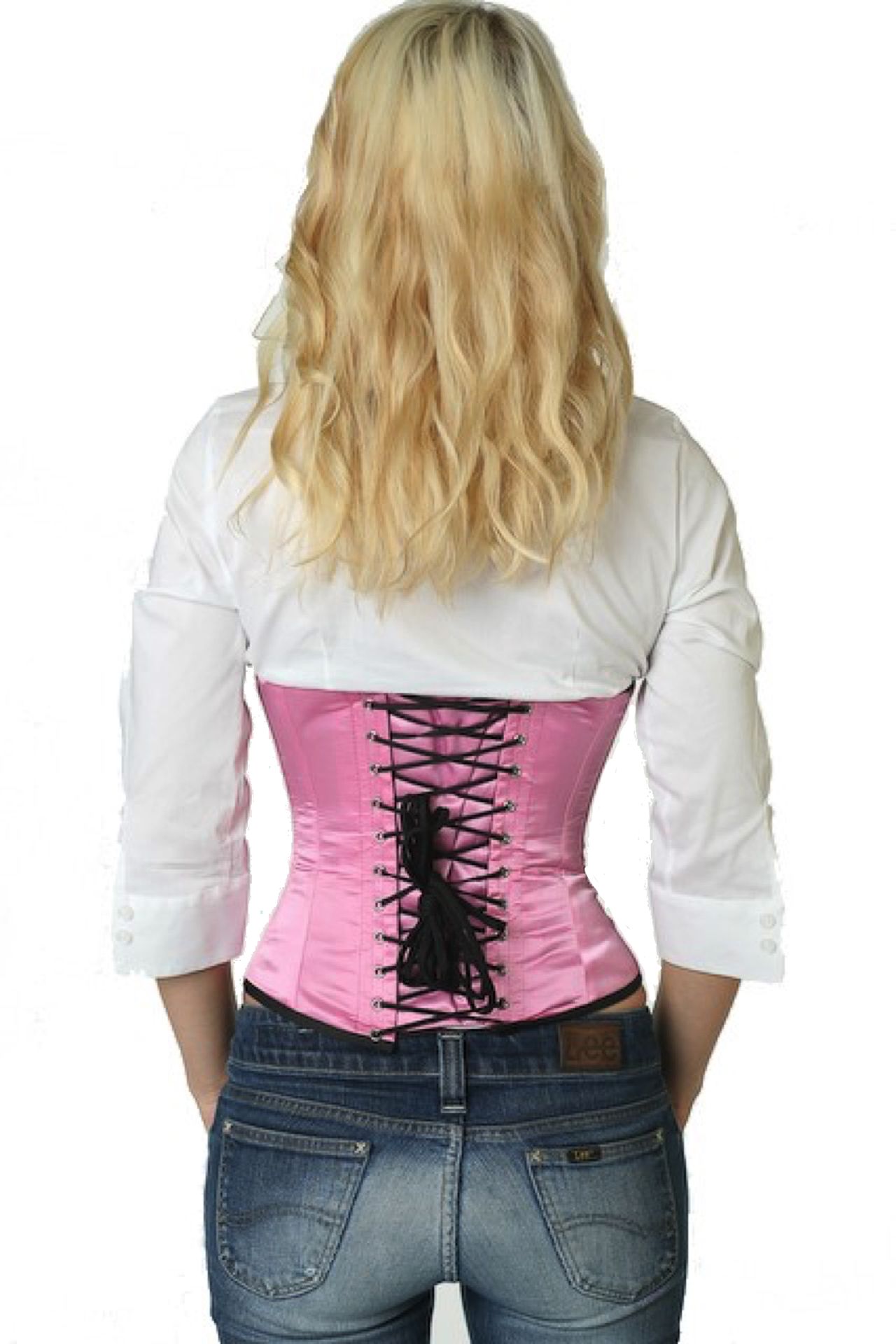 Satijn corset pink taille Korset sw03