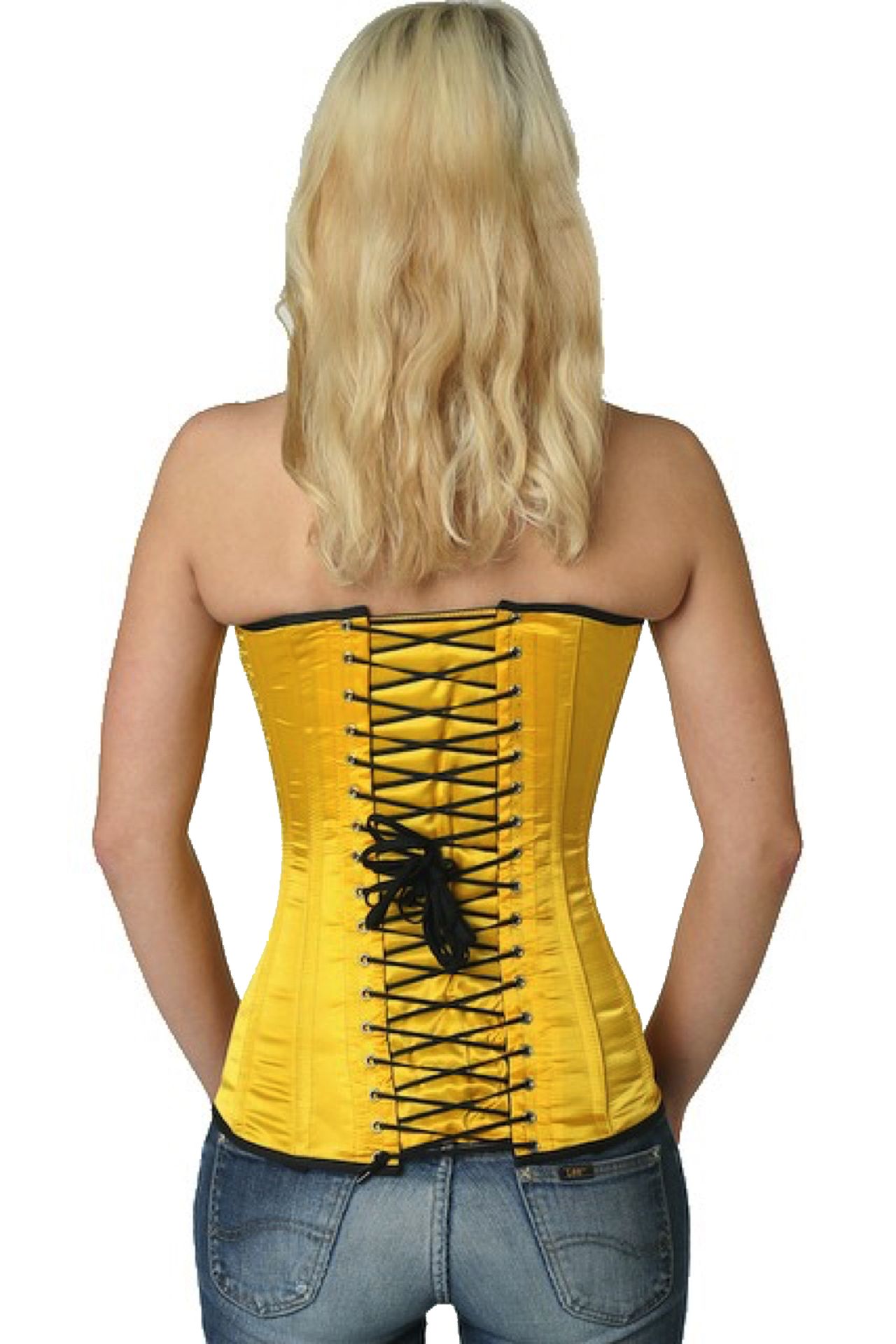 Corse amarillo mango raso sobre pecho corset sy13